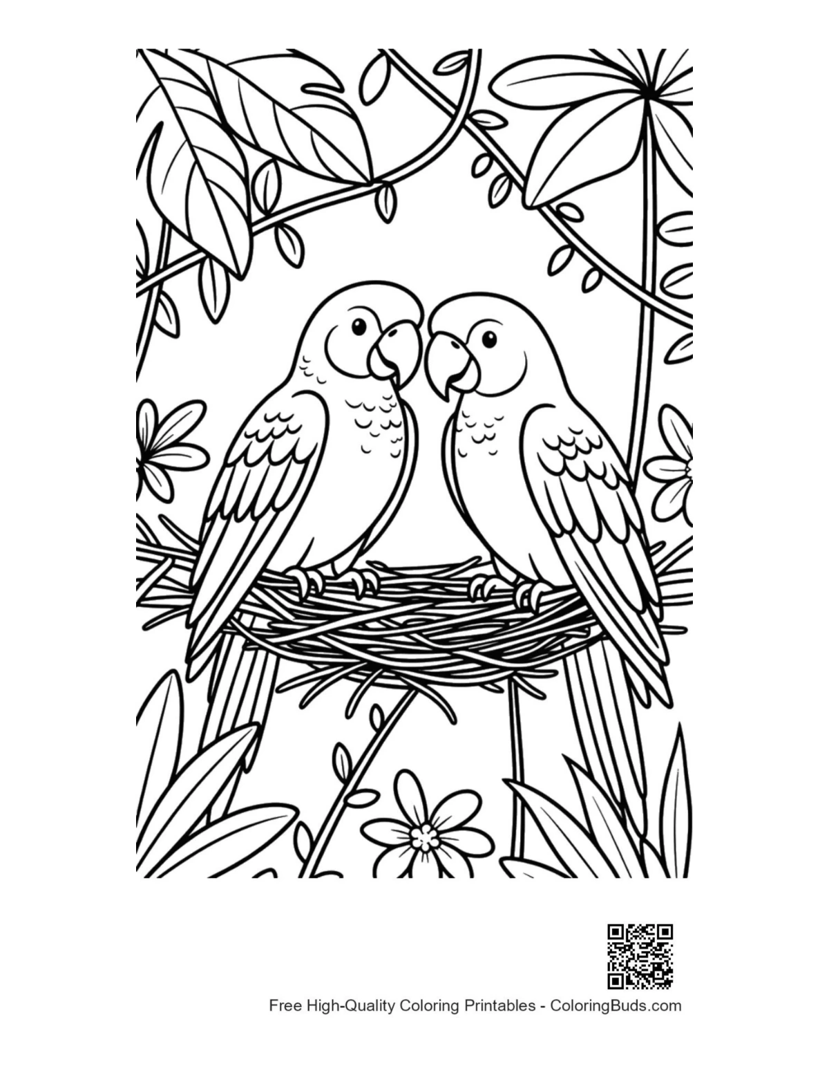 Free cockatoo coloring page printable outline