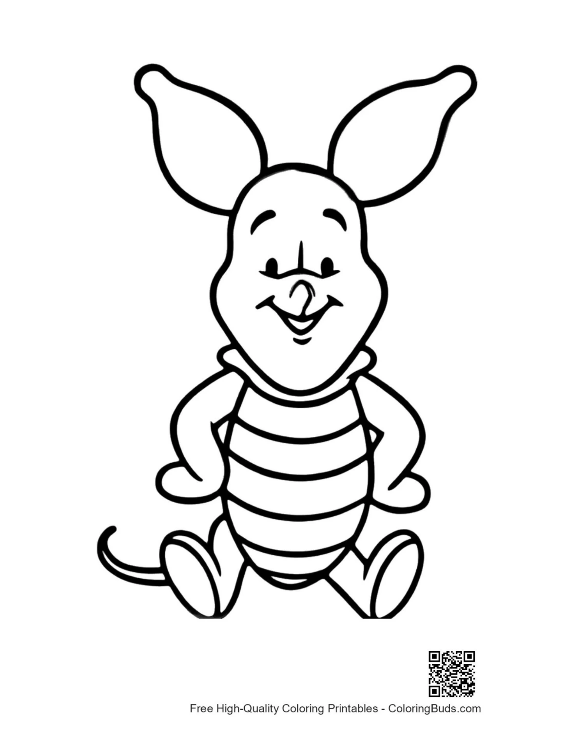 Cute piglet coloring page printable