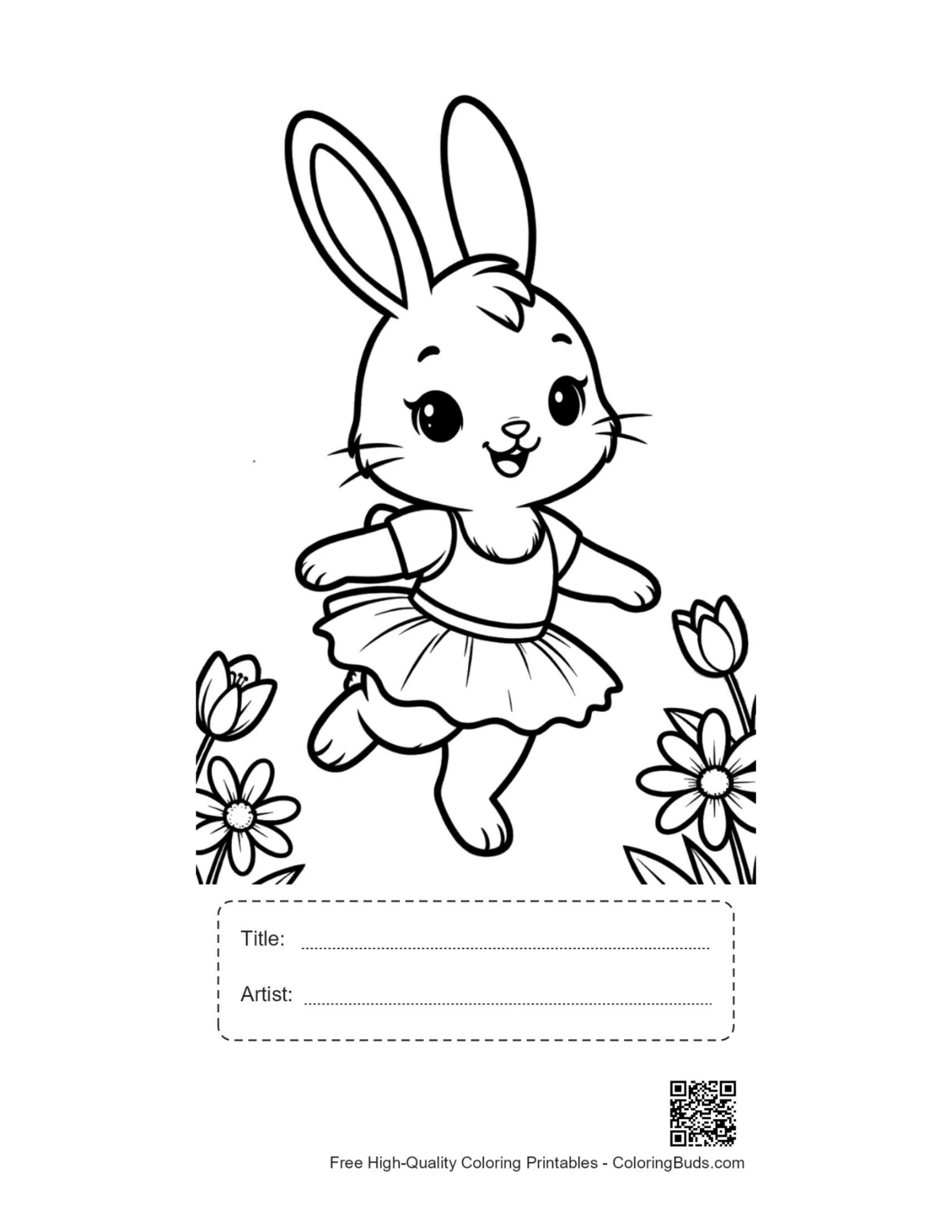 Bunny Rabbit printable with title artist box