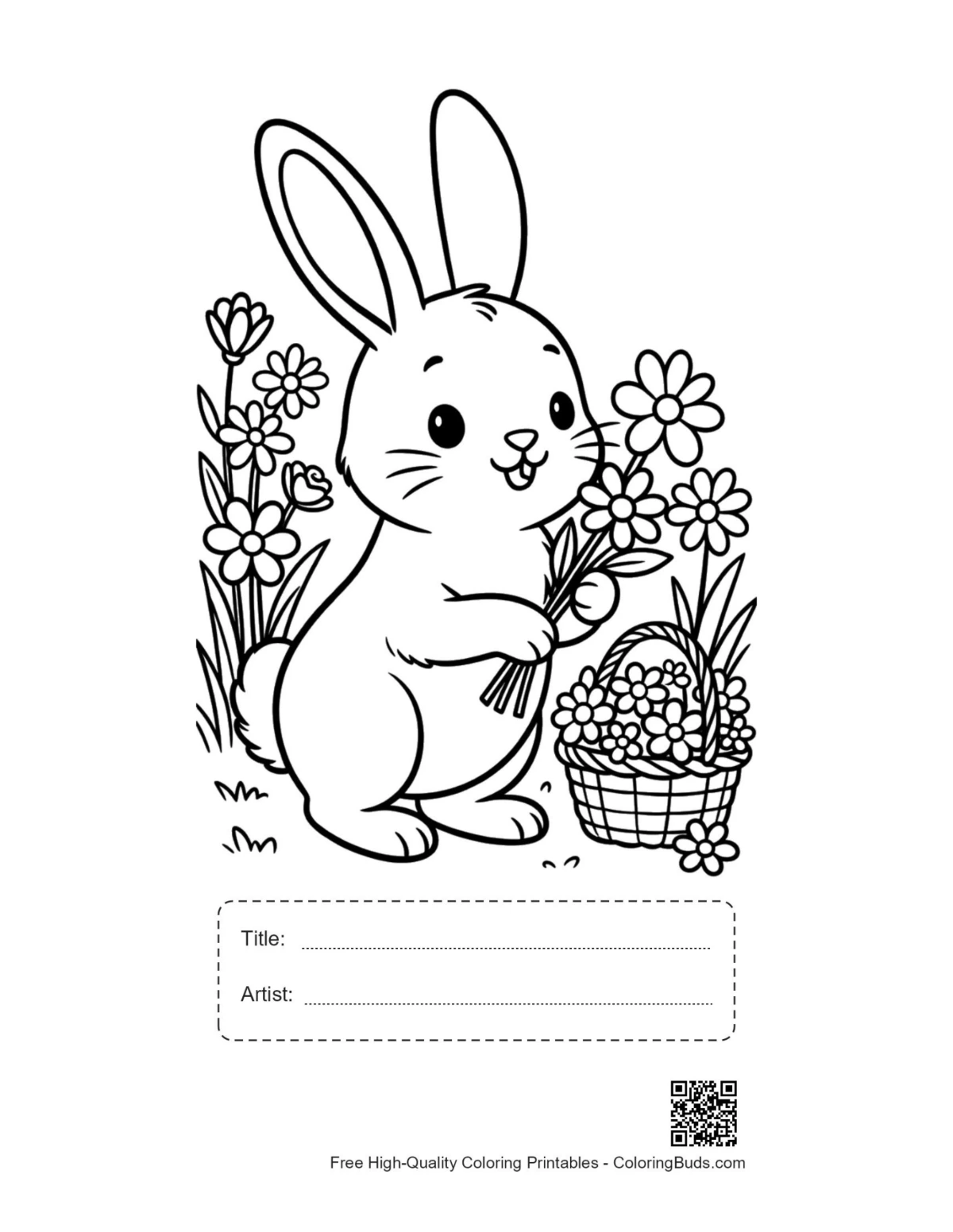 Bunny rabbit printable with title artist box