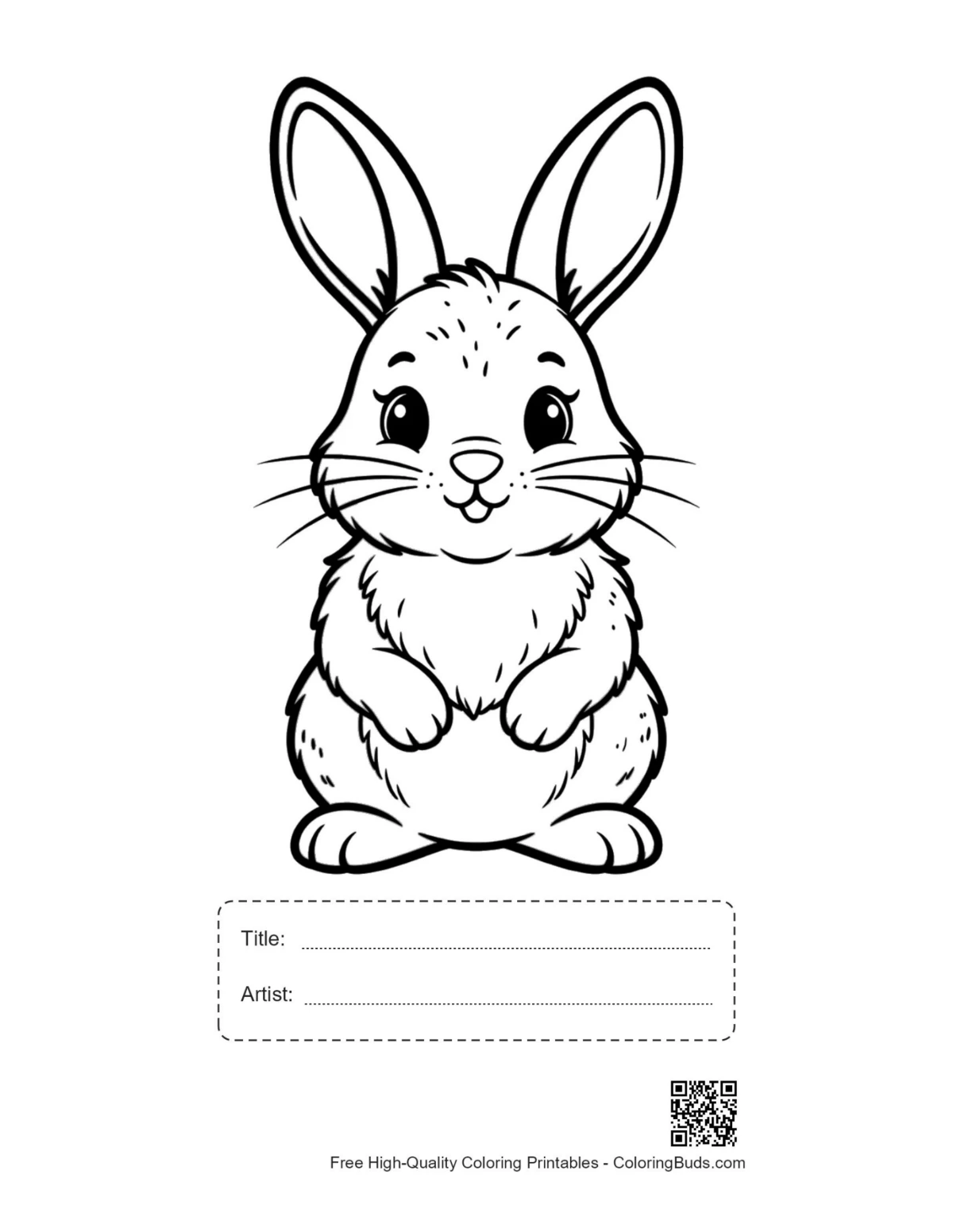 Printable bunny outline with title box