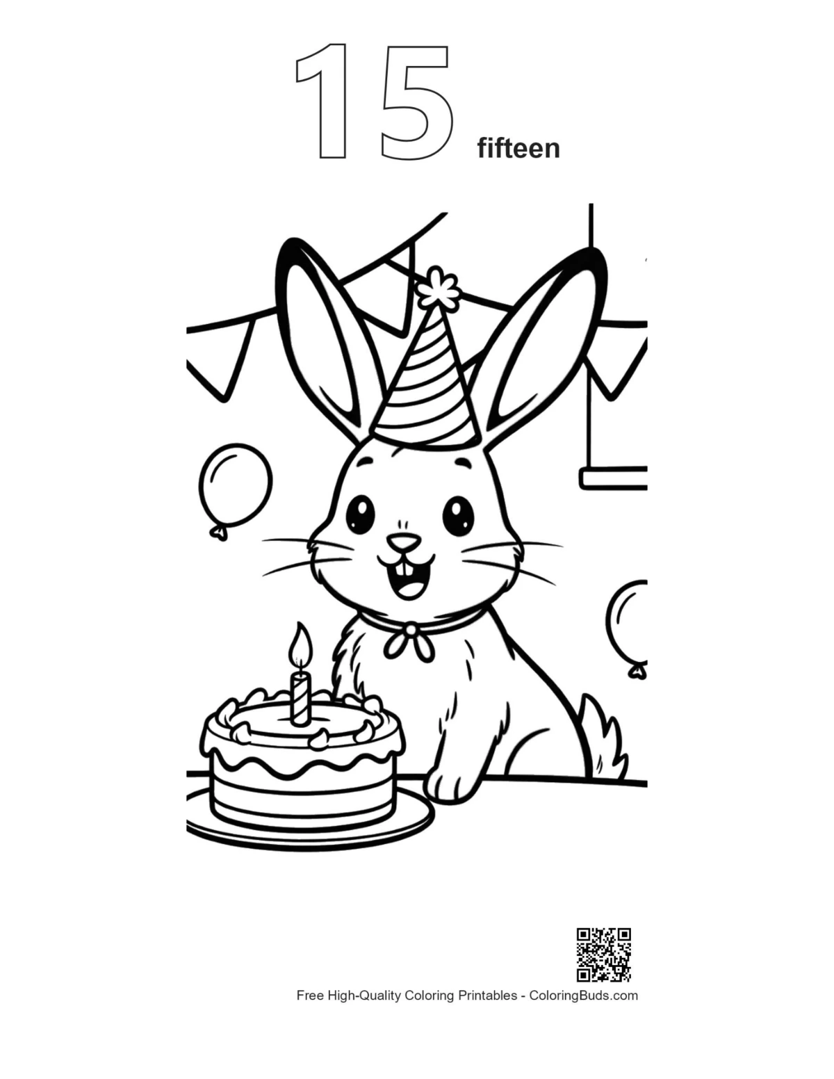 Jackrabbit coloring page with number 15