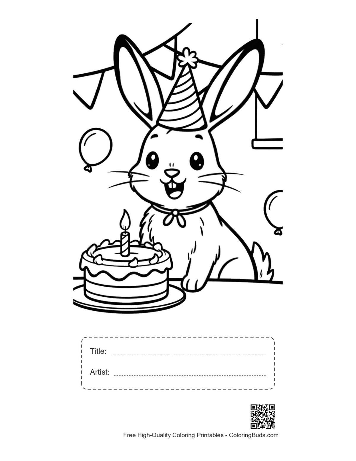 Cute jackrabbit printable with title box