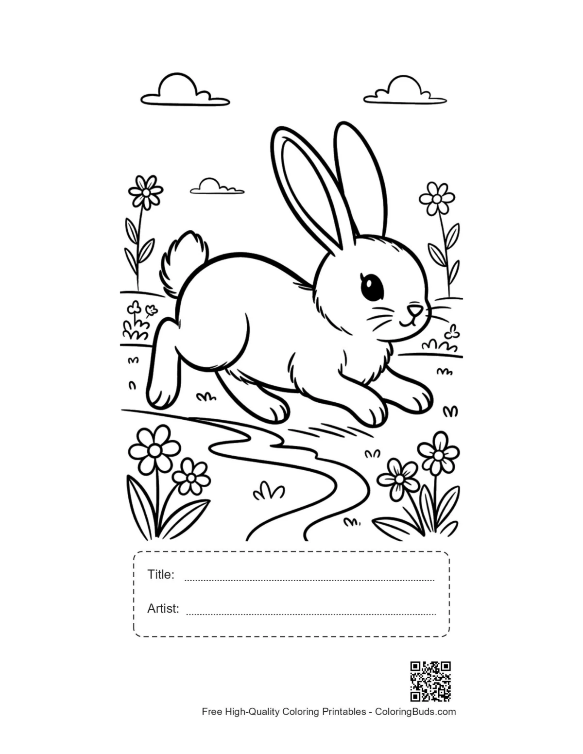 Bunny rabbit printable with title artist box