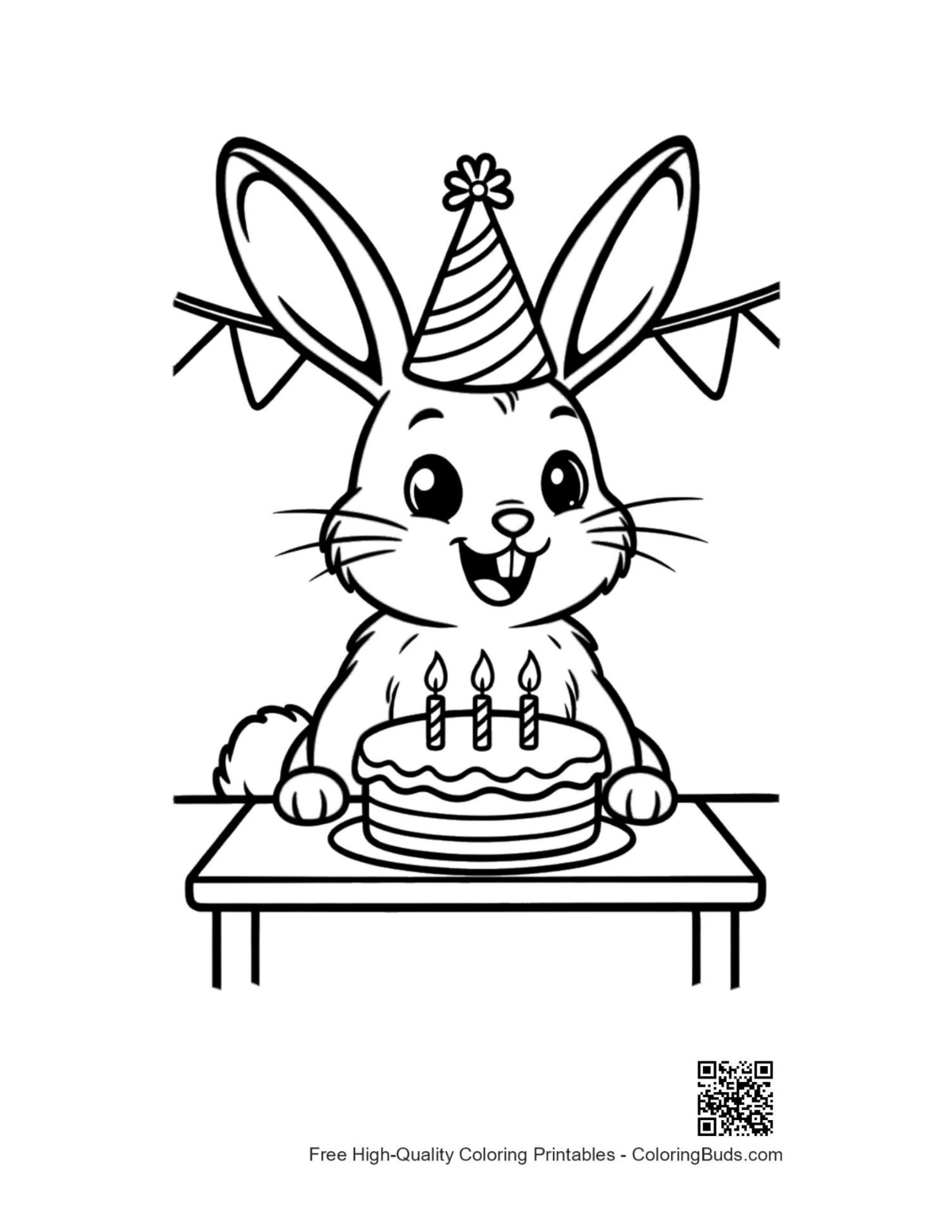 Easy jackrabbit coloring page printable