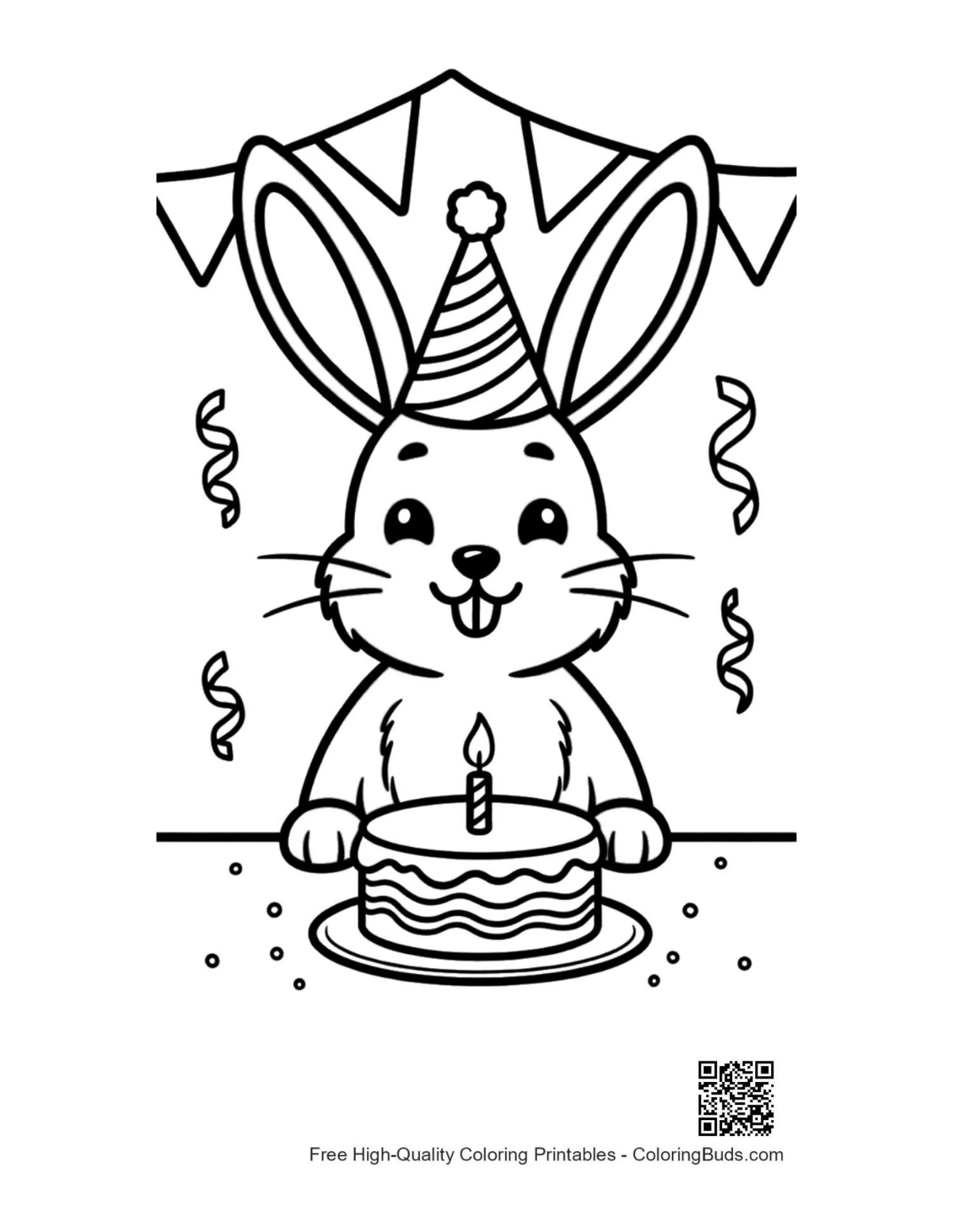Easy jackrabbit printable coloring page outline