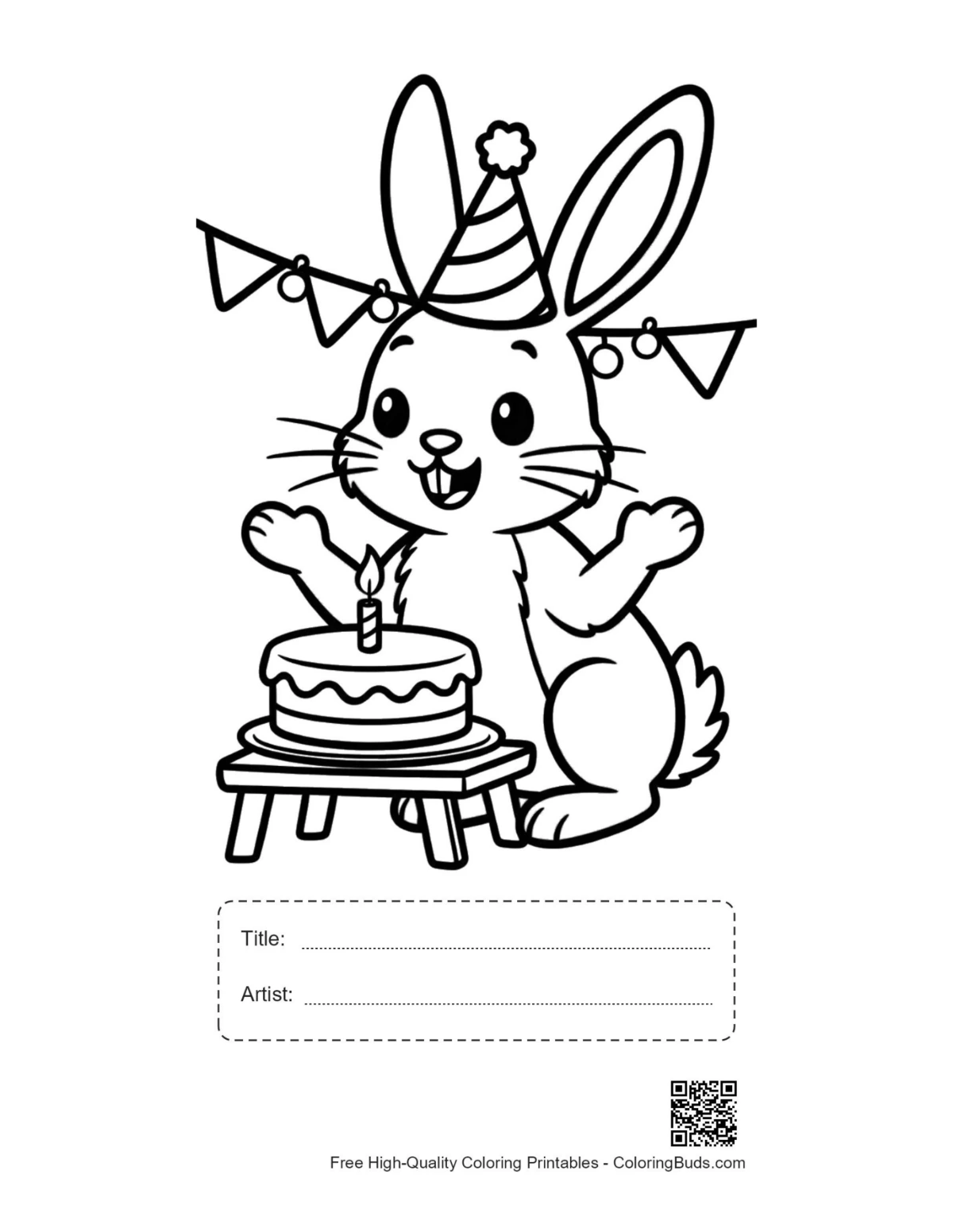Free Jackrabbit printable featuring title and artist signature box