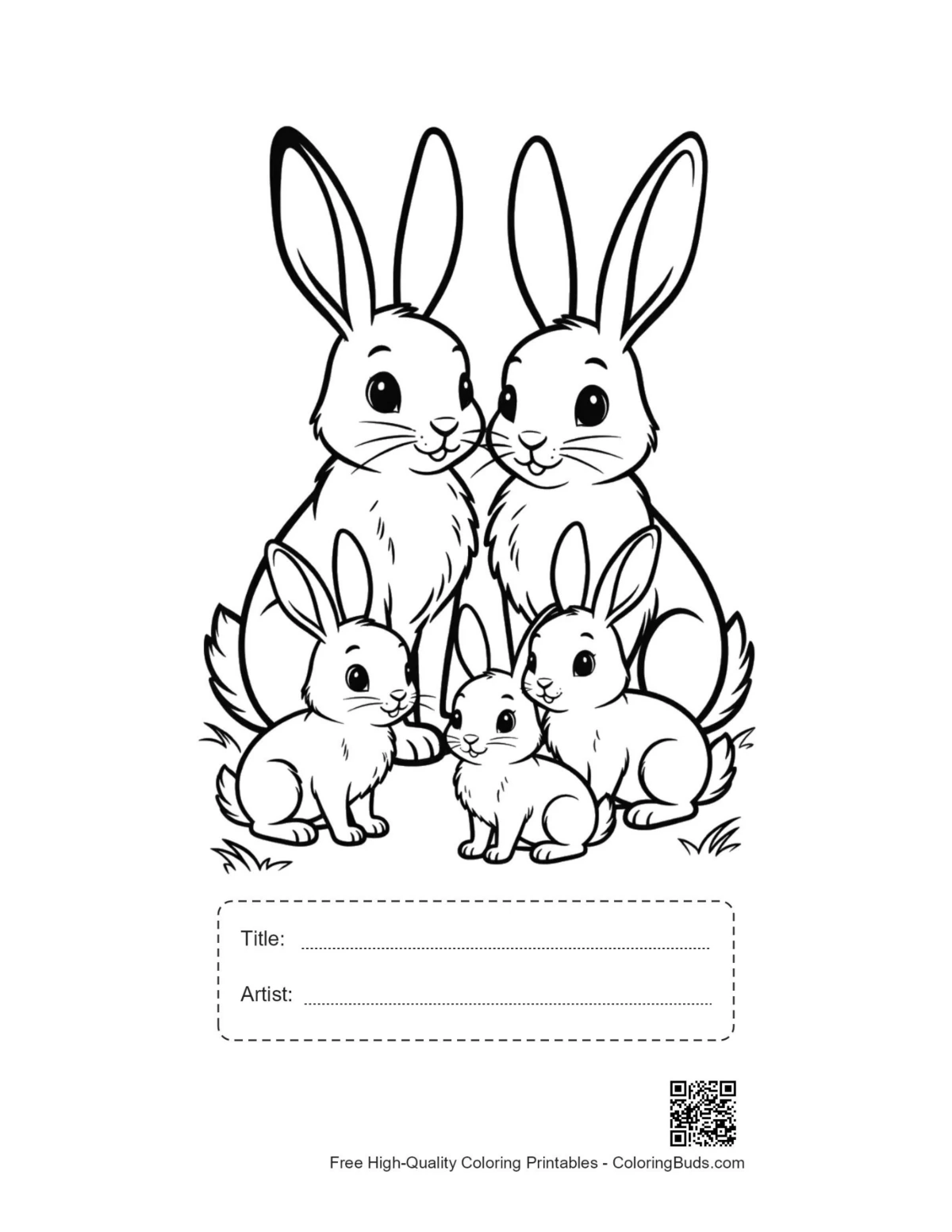 Jackrabbit family portrait printable with title box
