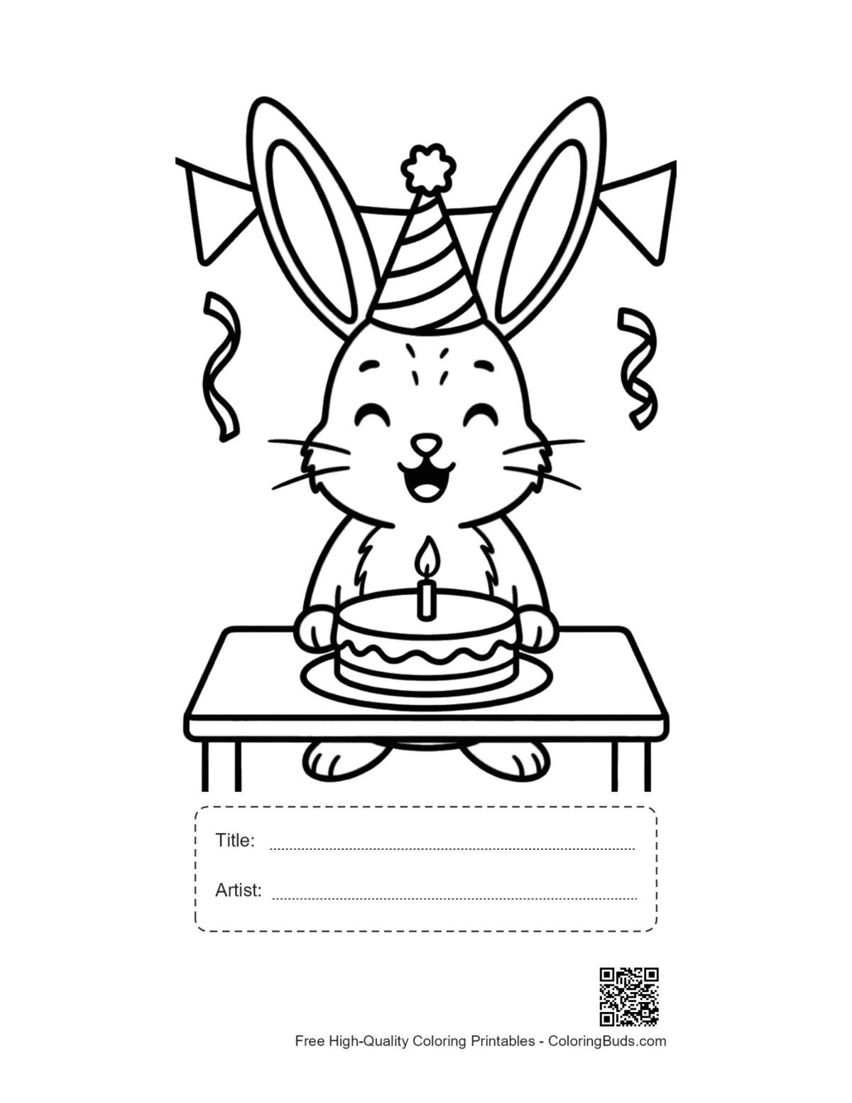 Jackrabbit printable with title artist box for kids