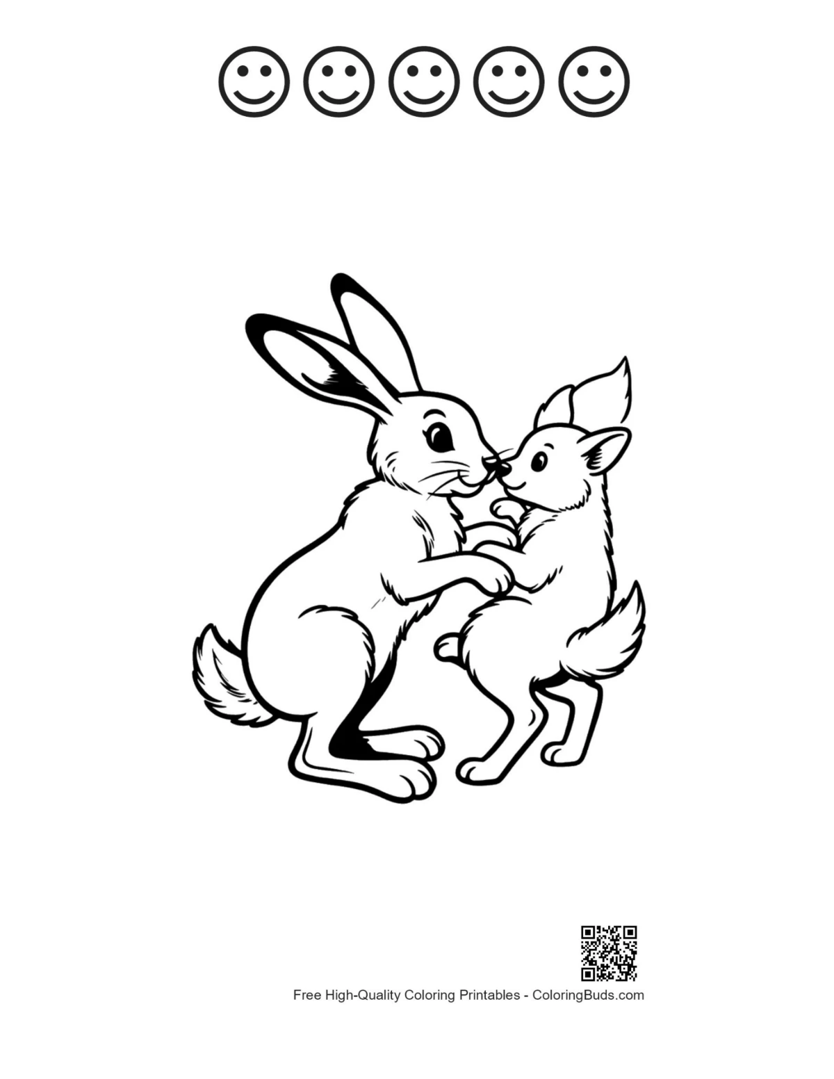 Jackrabbit printable with happy faces