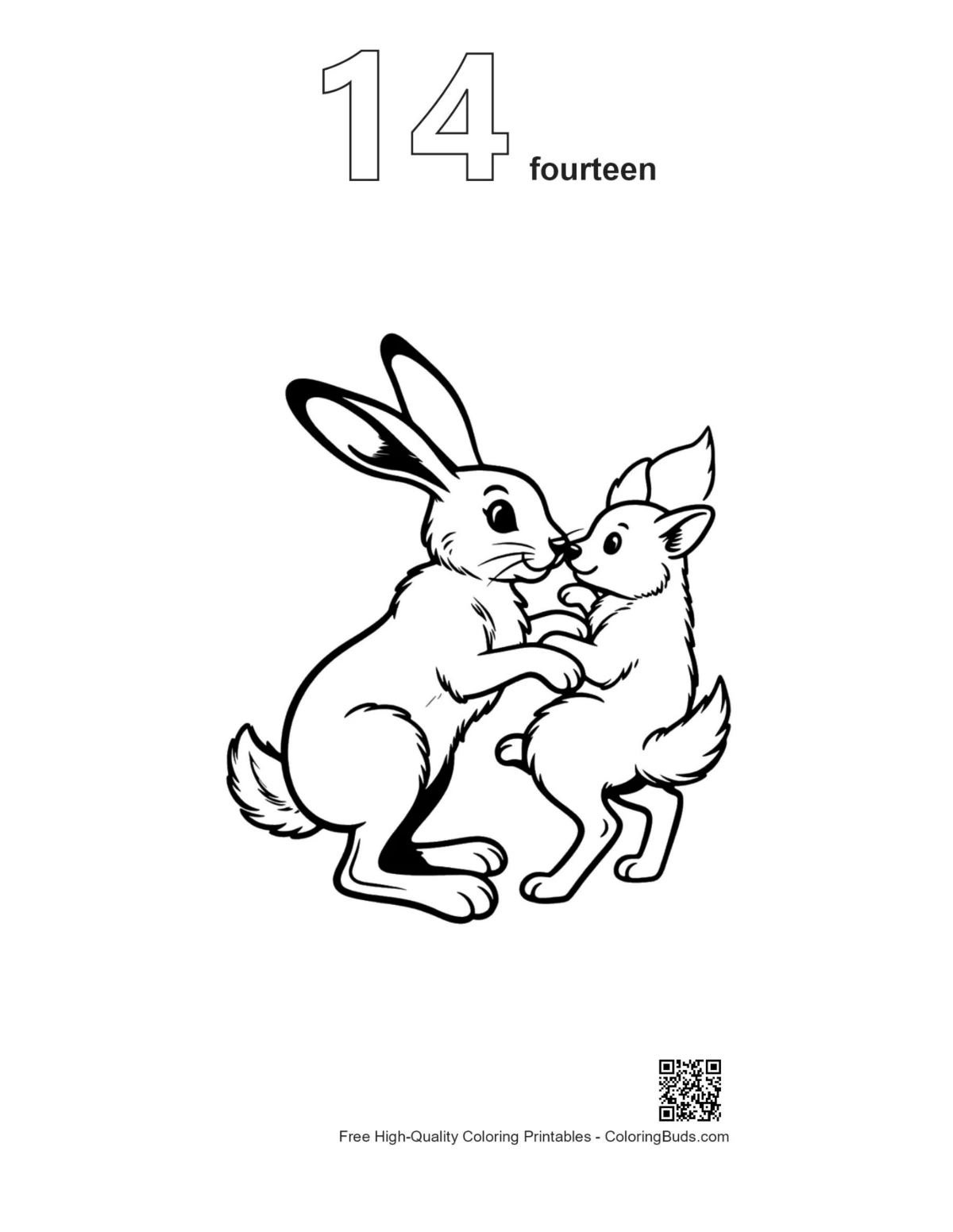 Jackrabbit coloring page outline #14