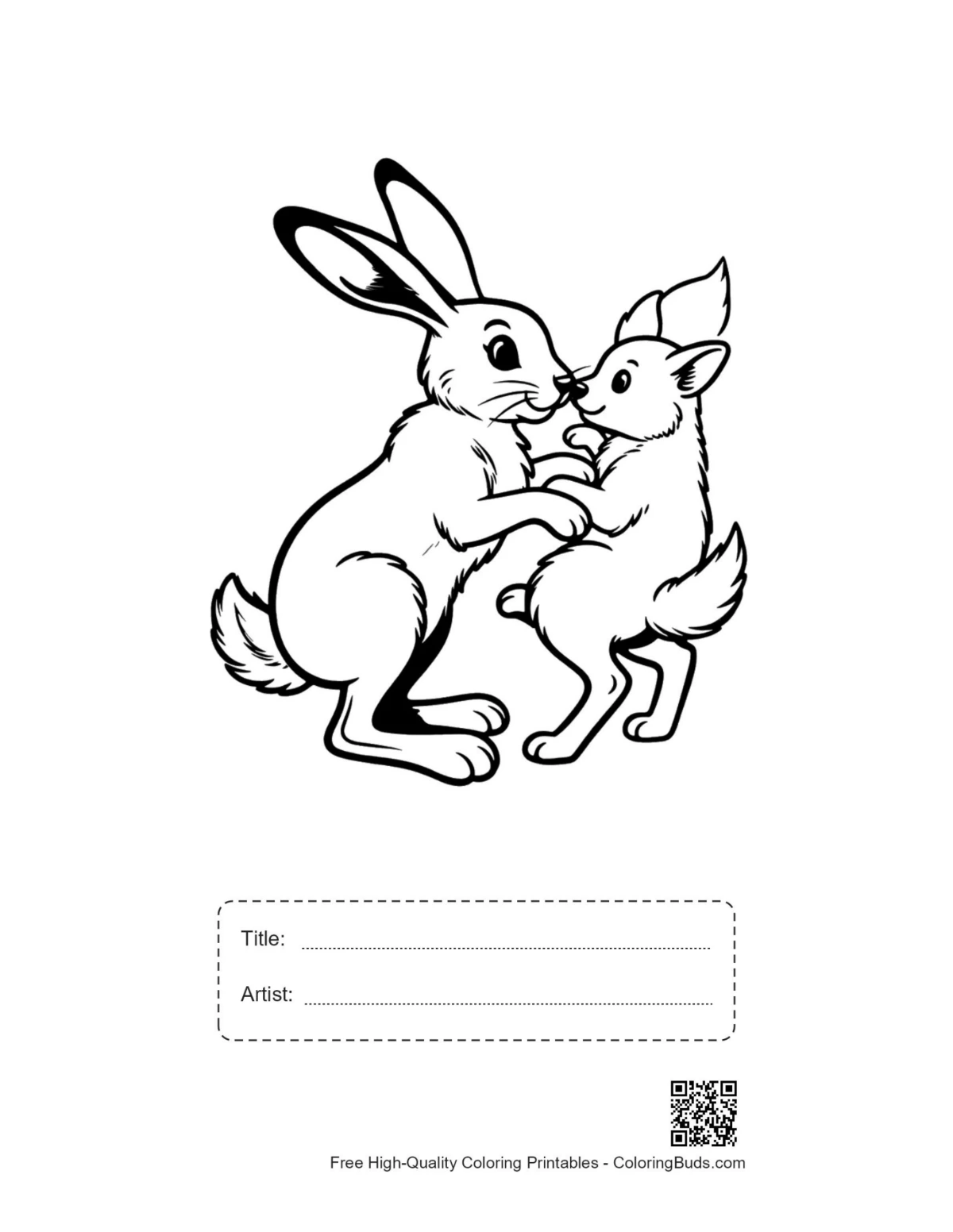 Jackrabbit pup printable with title box