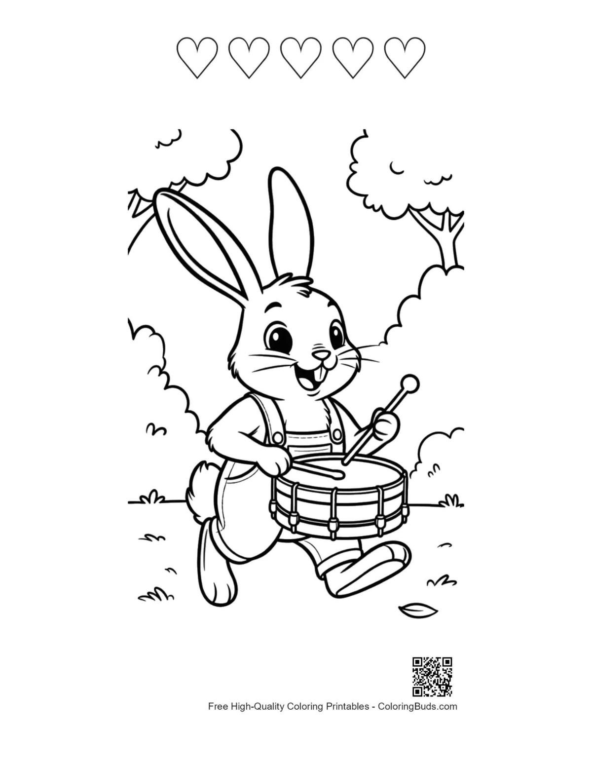 Jackrabbit snare drum printable 5 heart outlines