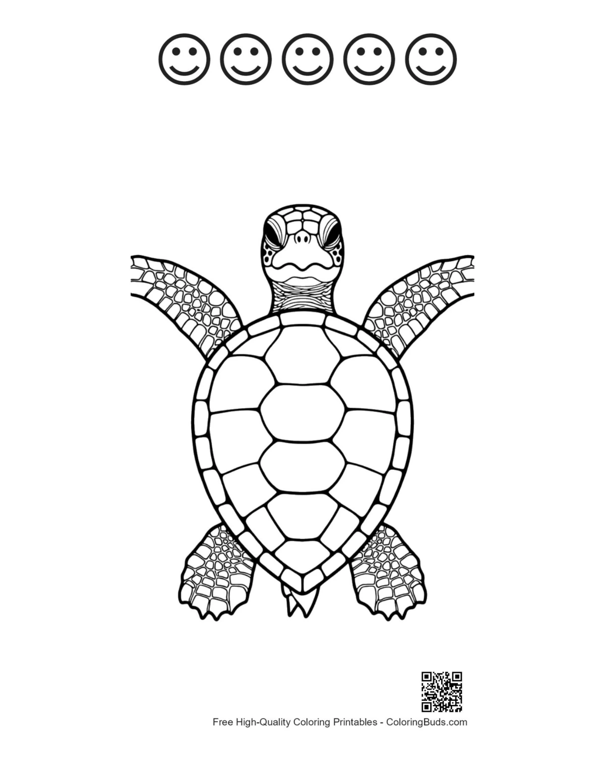 ภาพพิมพ์เต่าทะเลน้อยหน้ายิ้ม