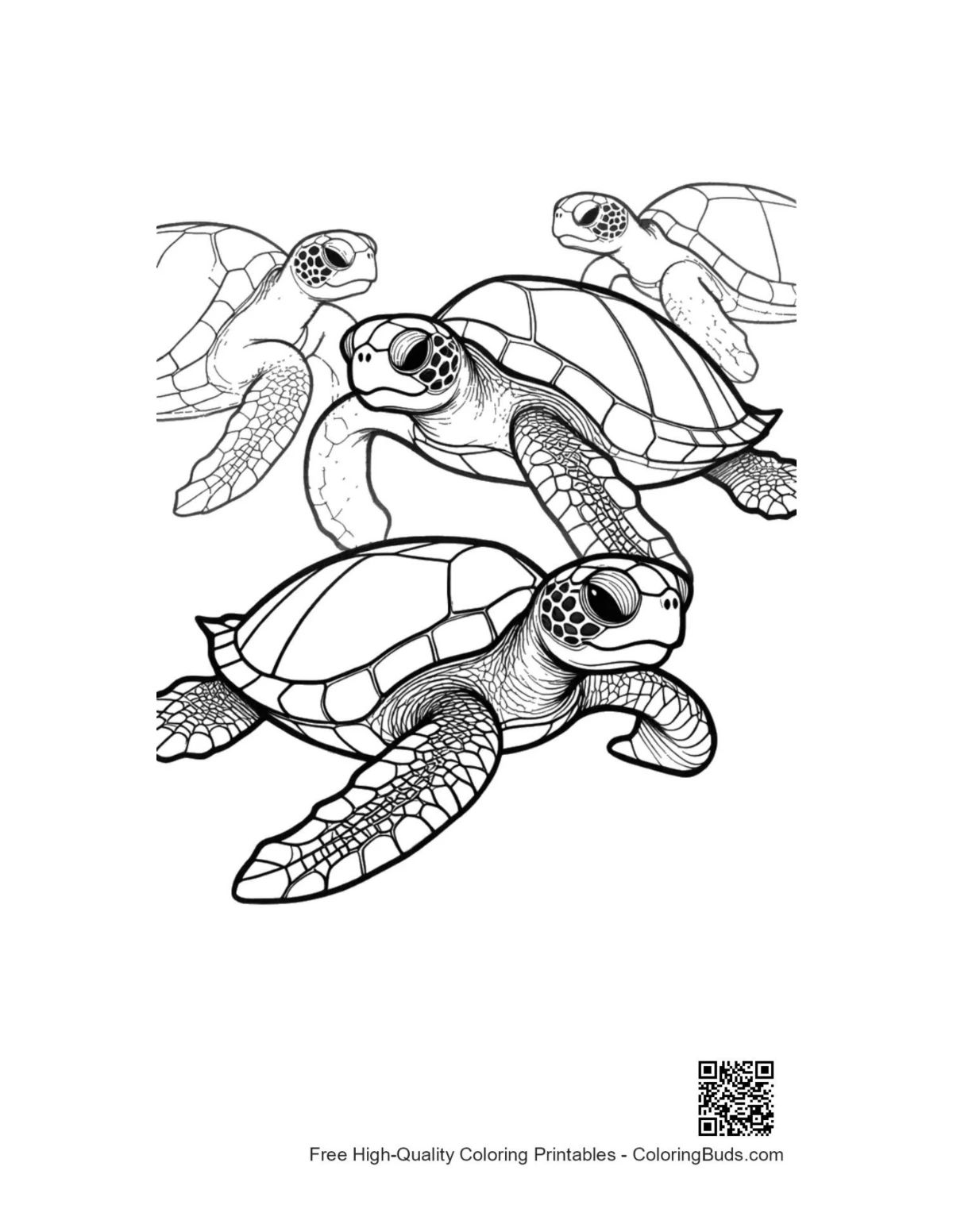 Cute group of baby sea turtles printables