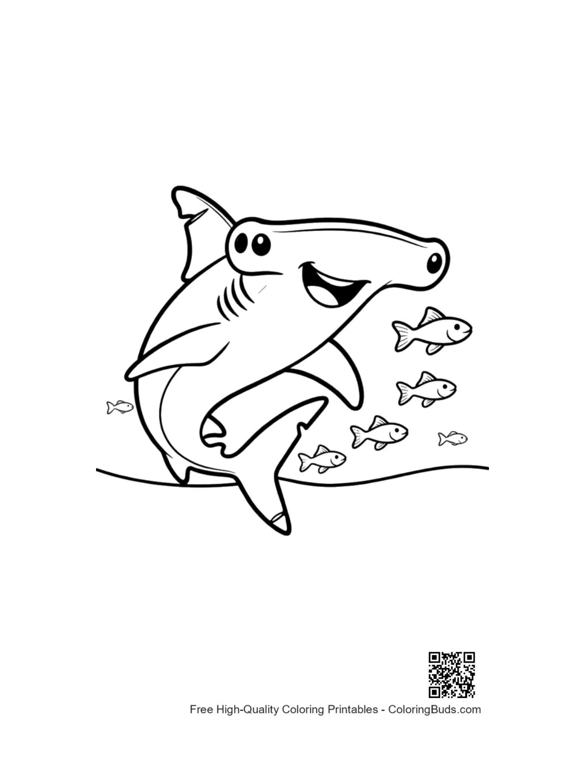 Hammerhead shark coloring page printable download