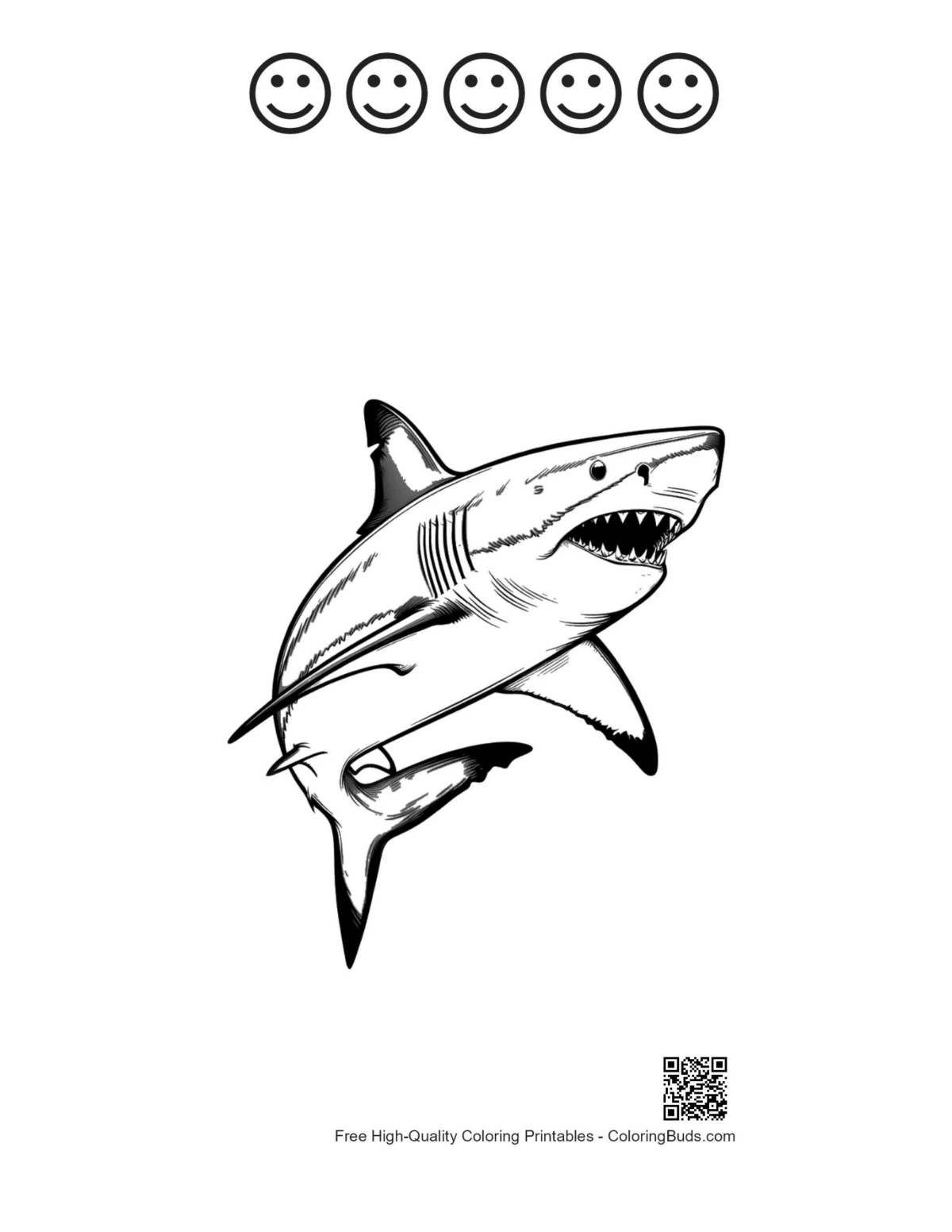 Shark design with happy faces outline