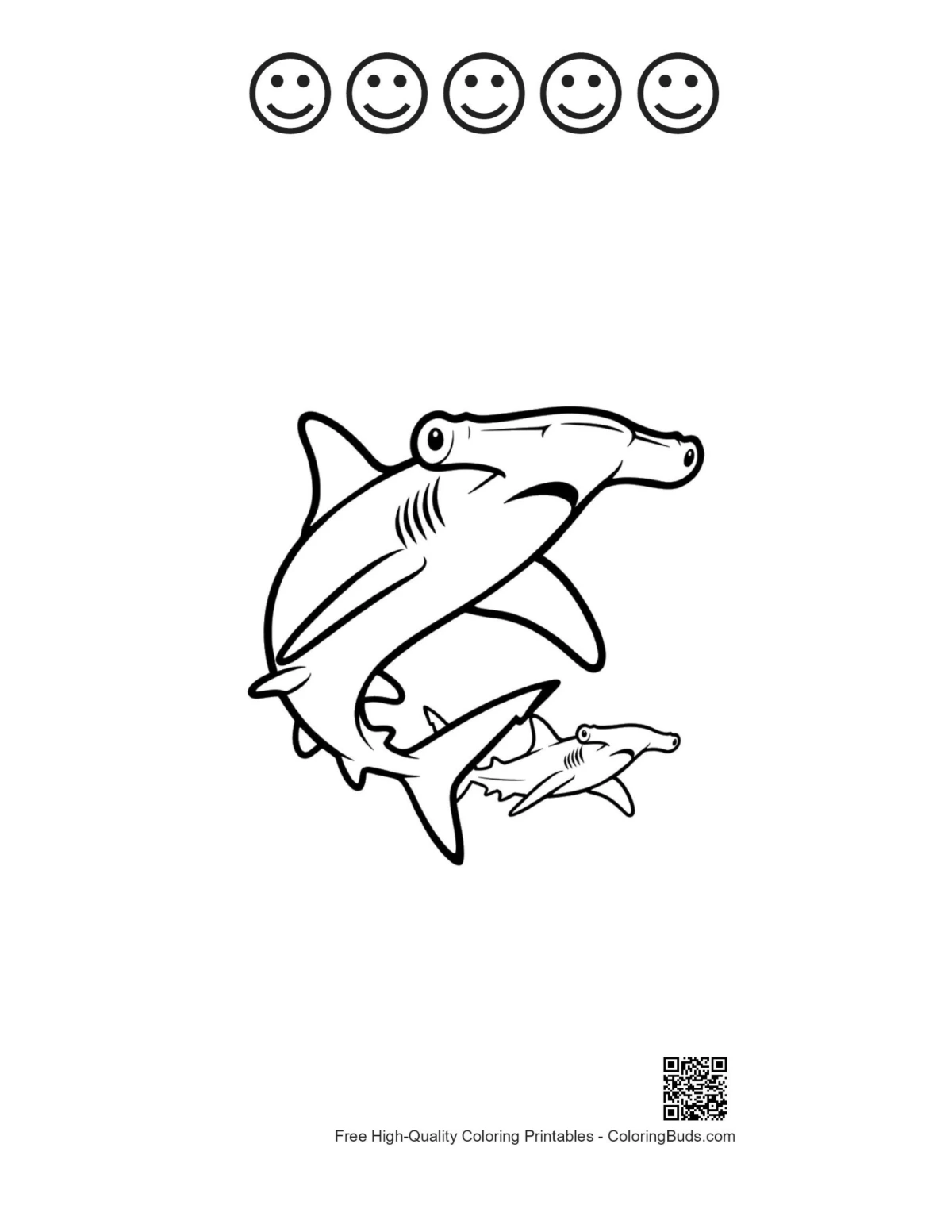 Hammerhead shark duo with happy faces