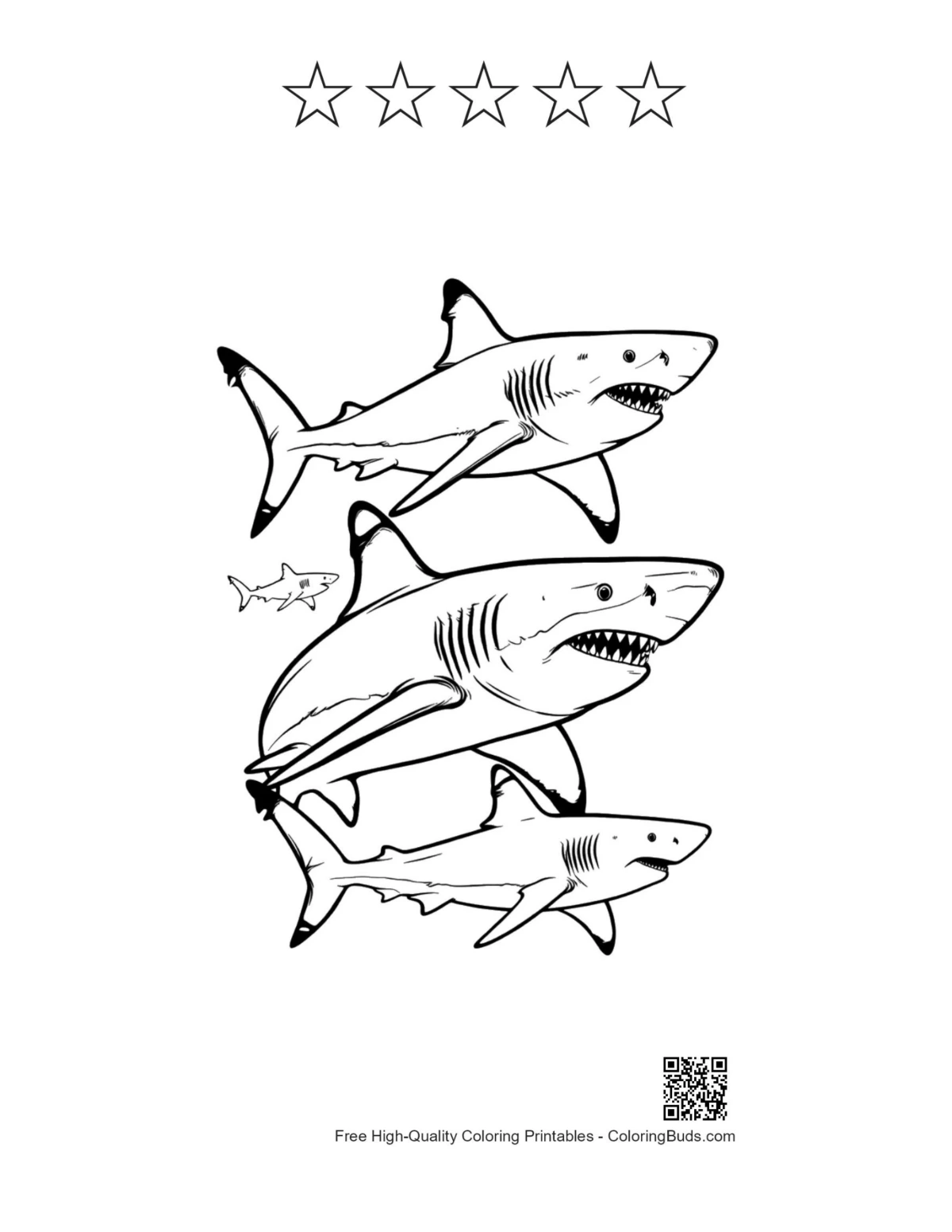 Shark outline pack with star designs