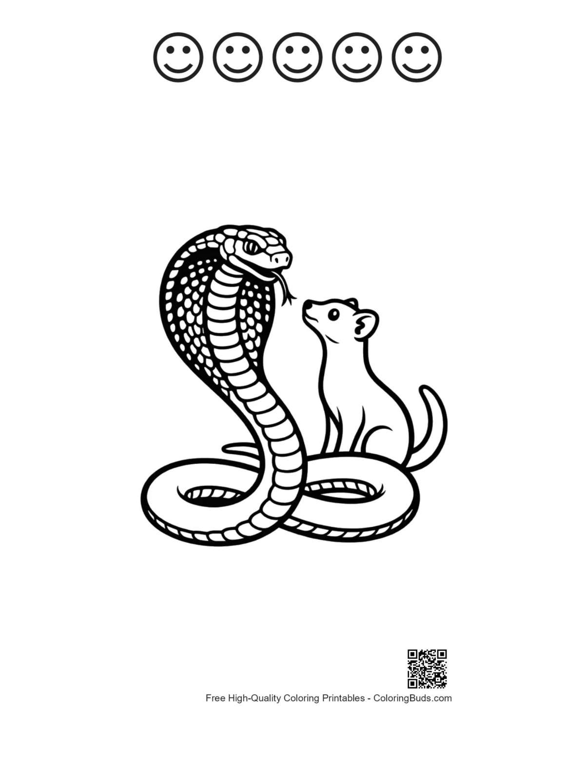 Printable cobra ferret with happy faces