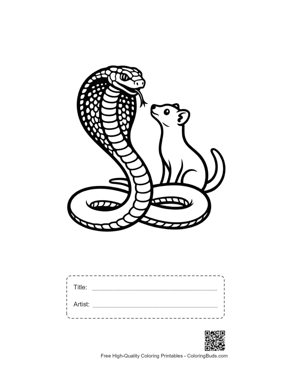 Printable cobra ferret friendship with title box