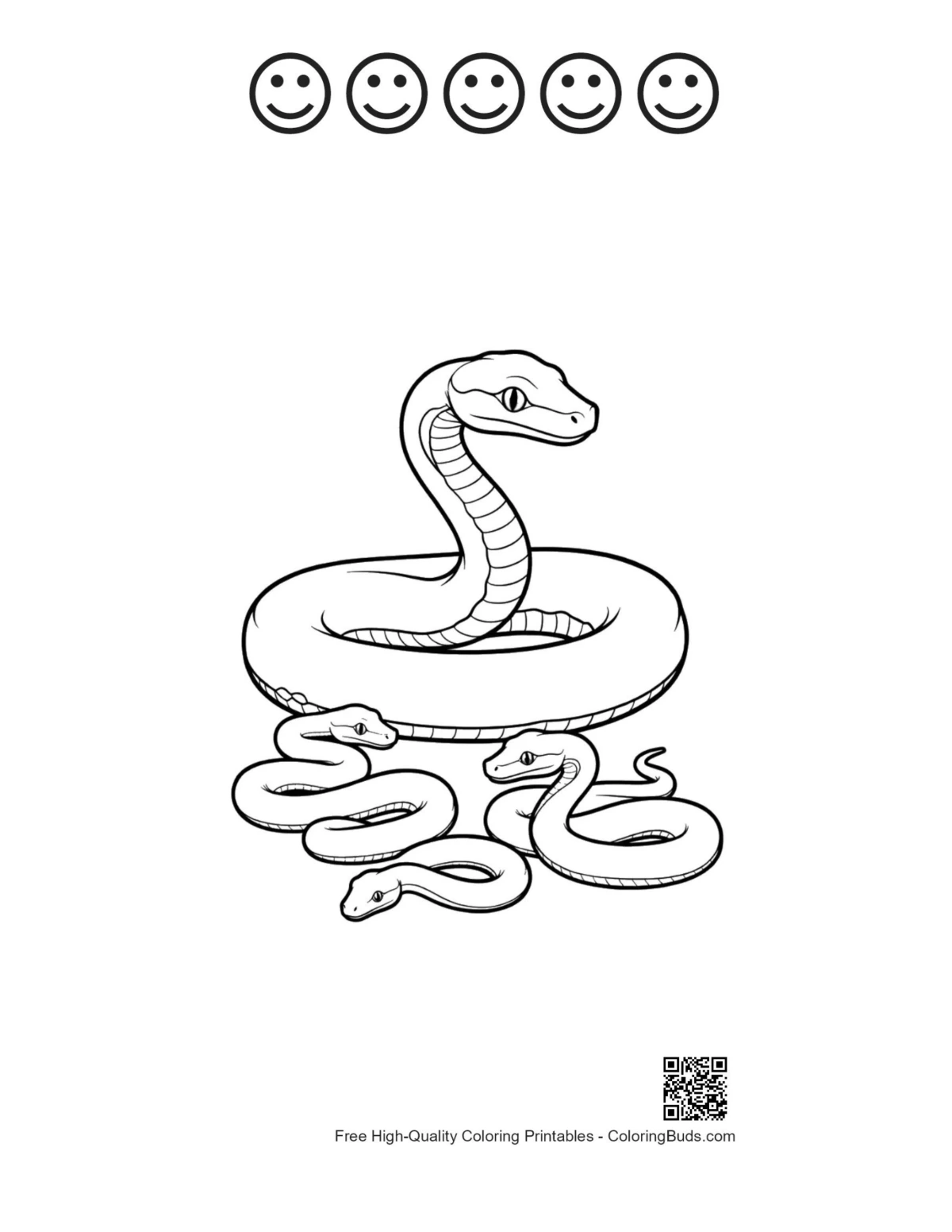 Printable Python page with happy faces