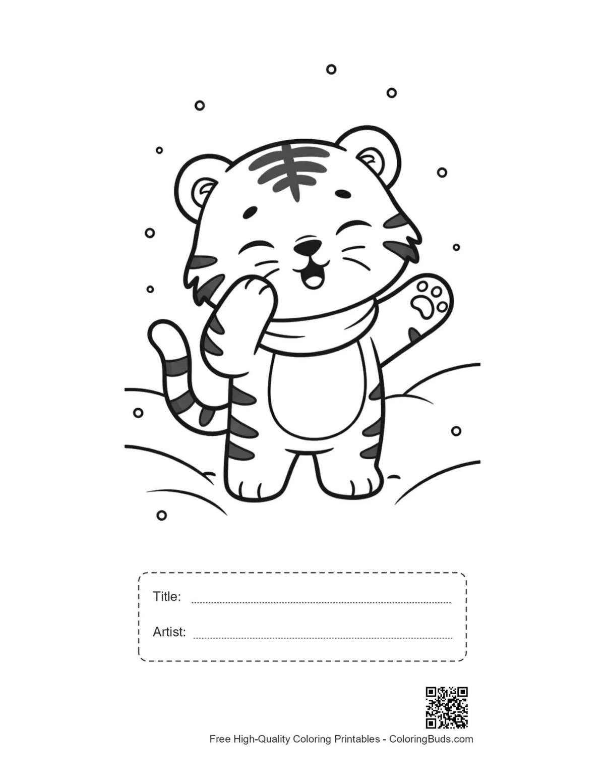White tiger cub sweater printable with title box