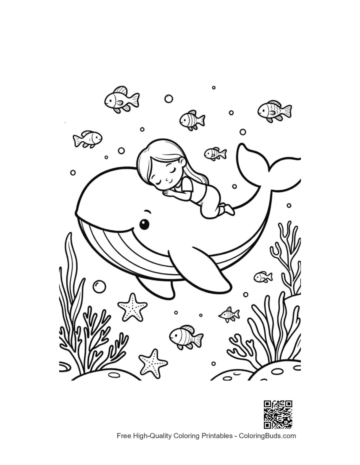 Blue whale coloring sheet printable outline