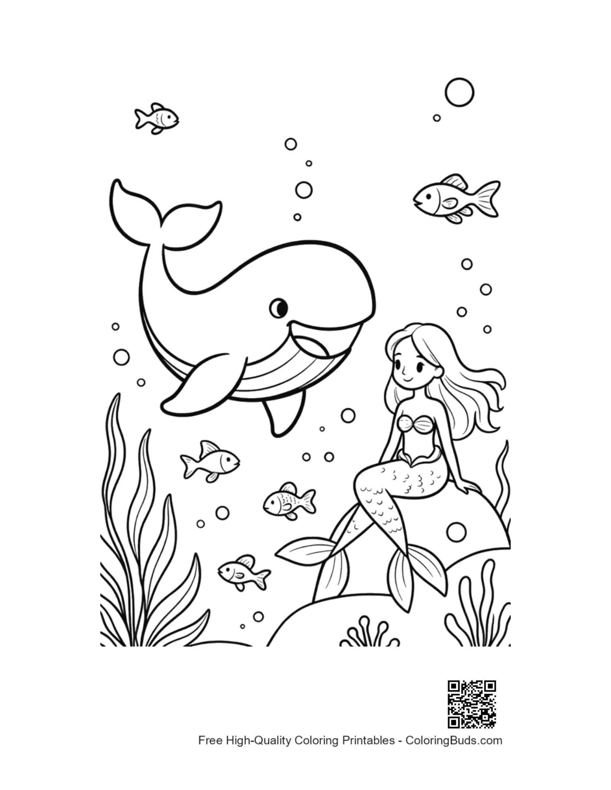 Printable blue whale coloring page download