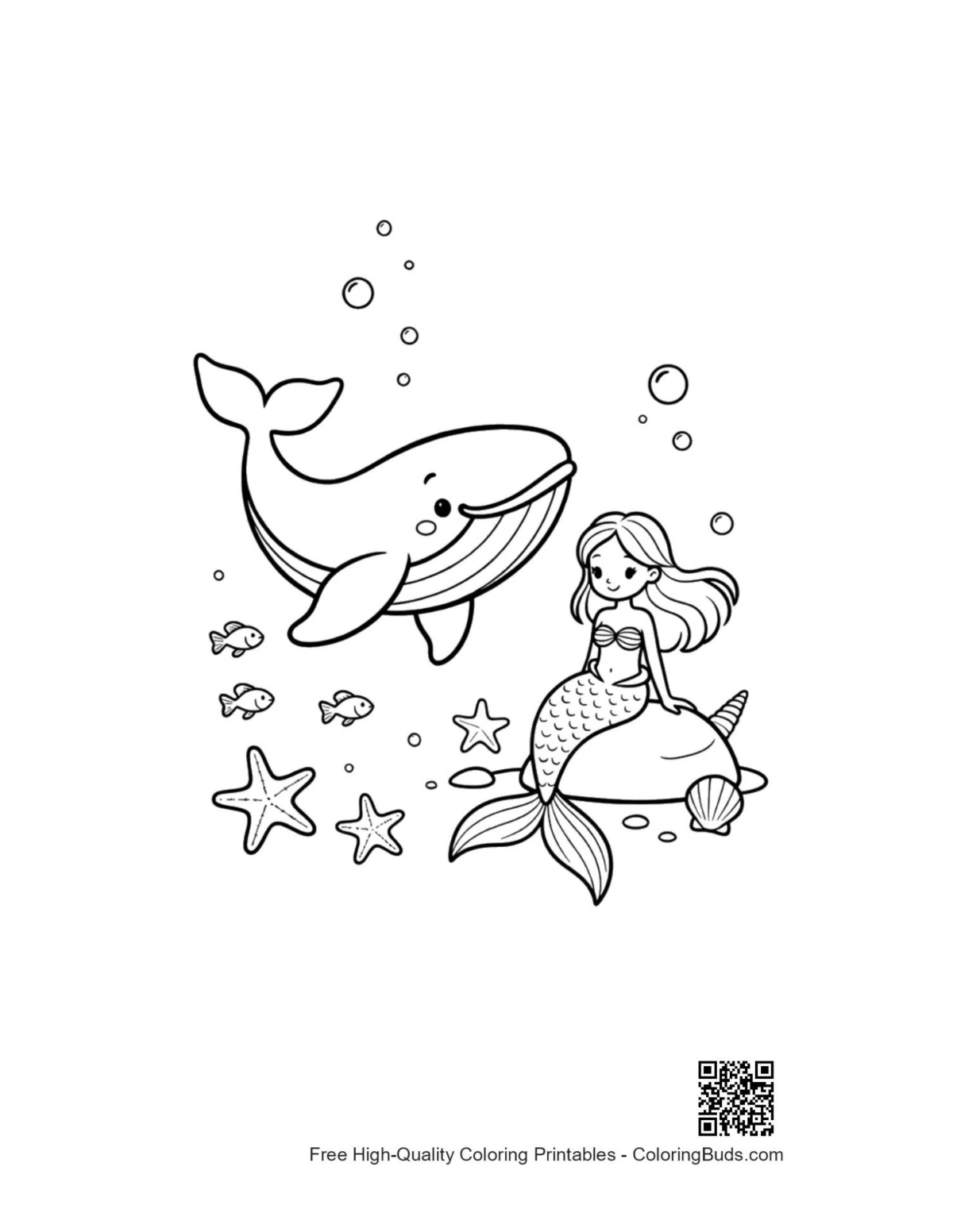Free blue whale coloring page printable