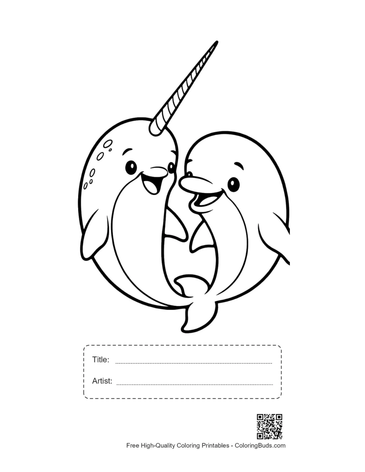 Narwhal printable with title artist box