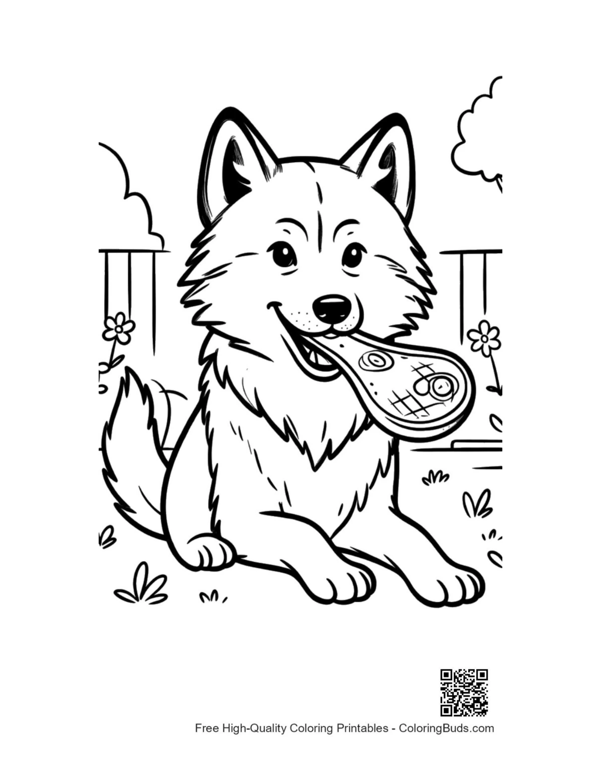 Gray wolf coloring printable sheet