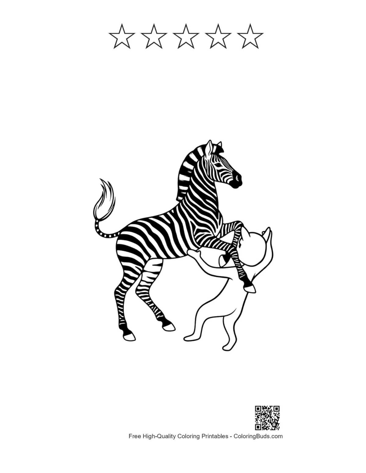 Zebra ghost printable with 5 star outlines