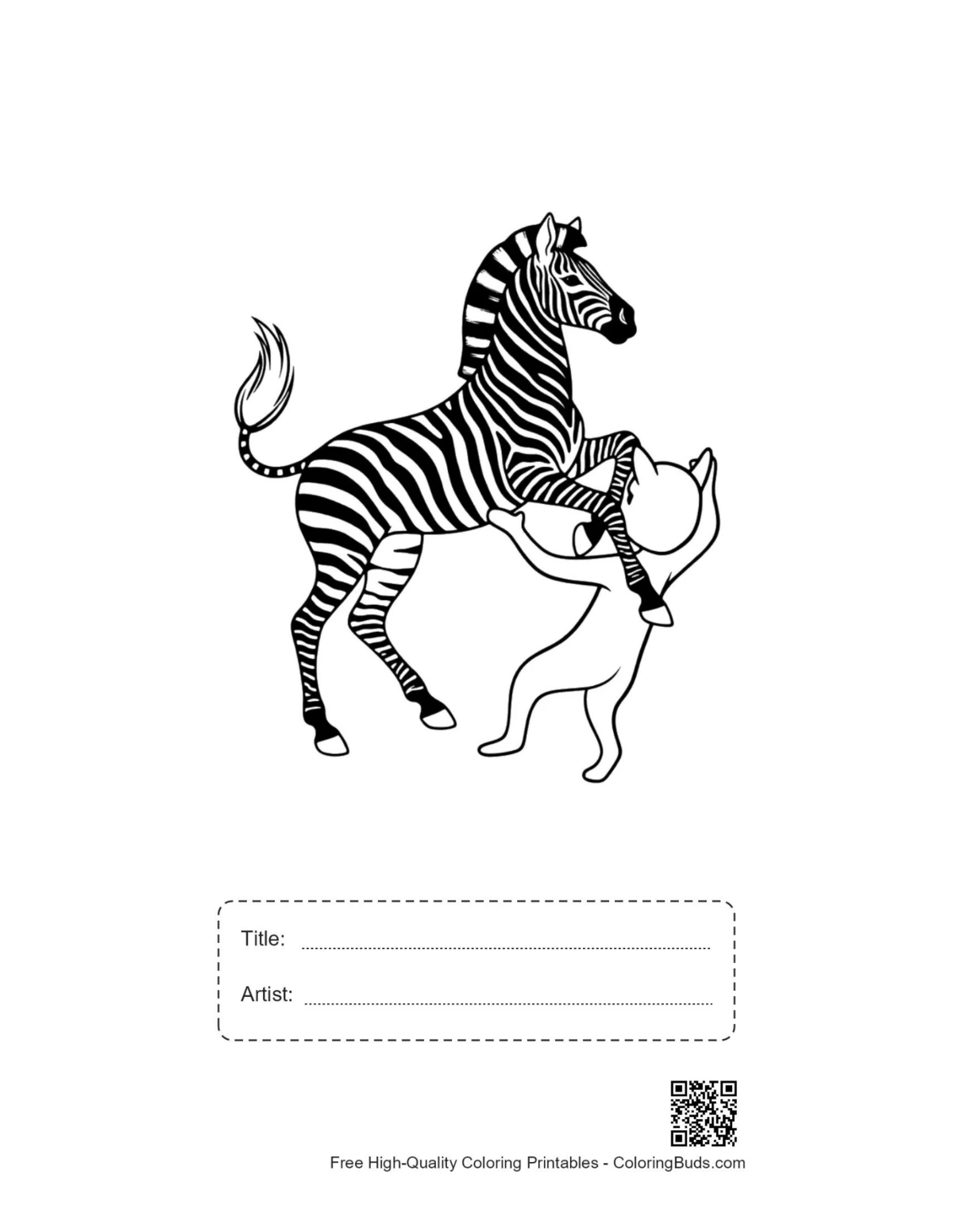 Zebra ghost printable with title and artist box