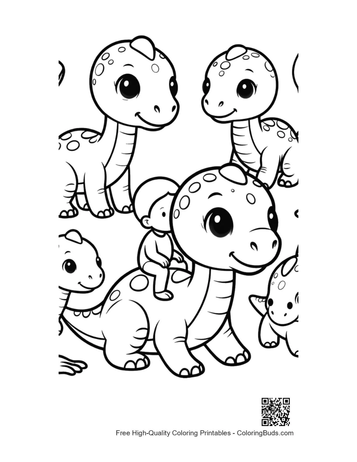 เด็กน้อยขี่ไดโนเสาร์น่ารักกับเพื่อนเล่น