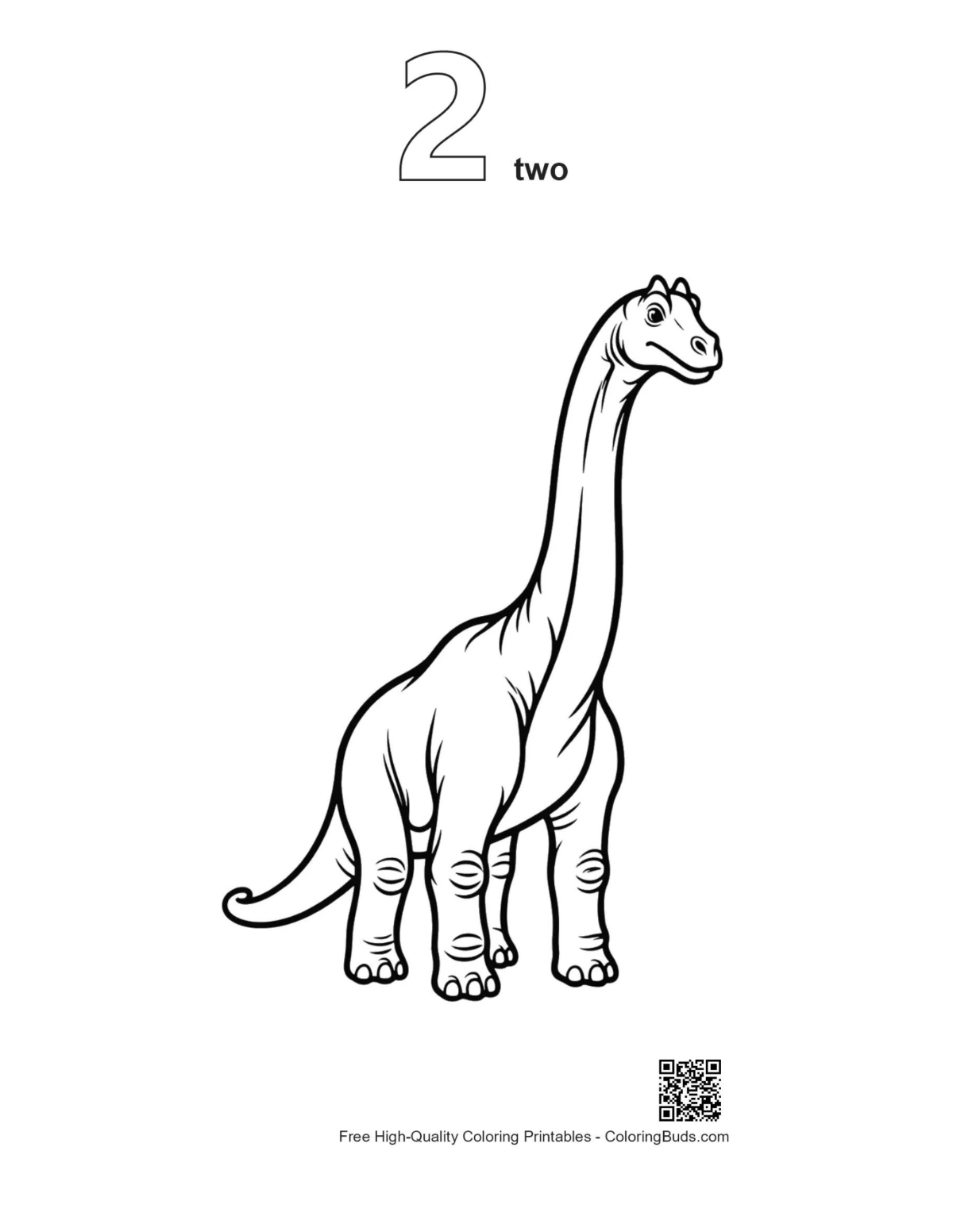 Brachiosaurus standing tall outline printable version 2