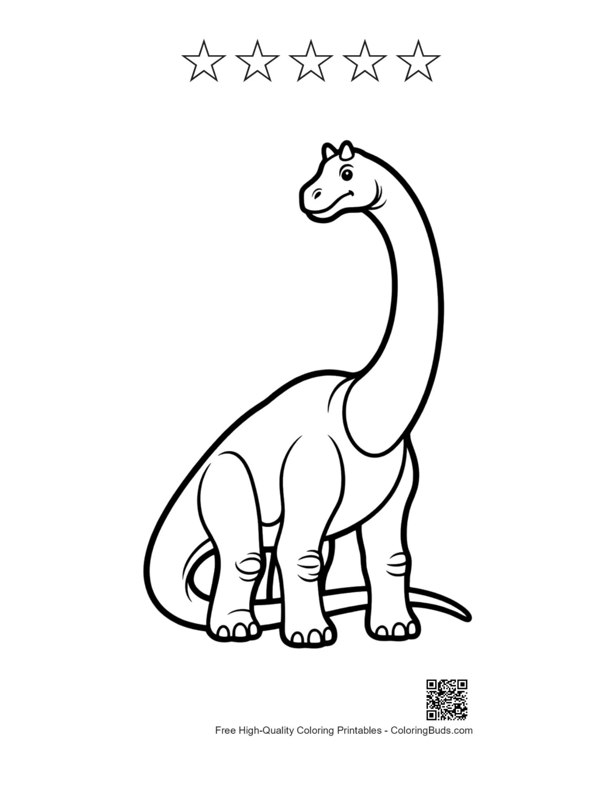 Brachiosaurus printable with star outlines