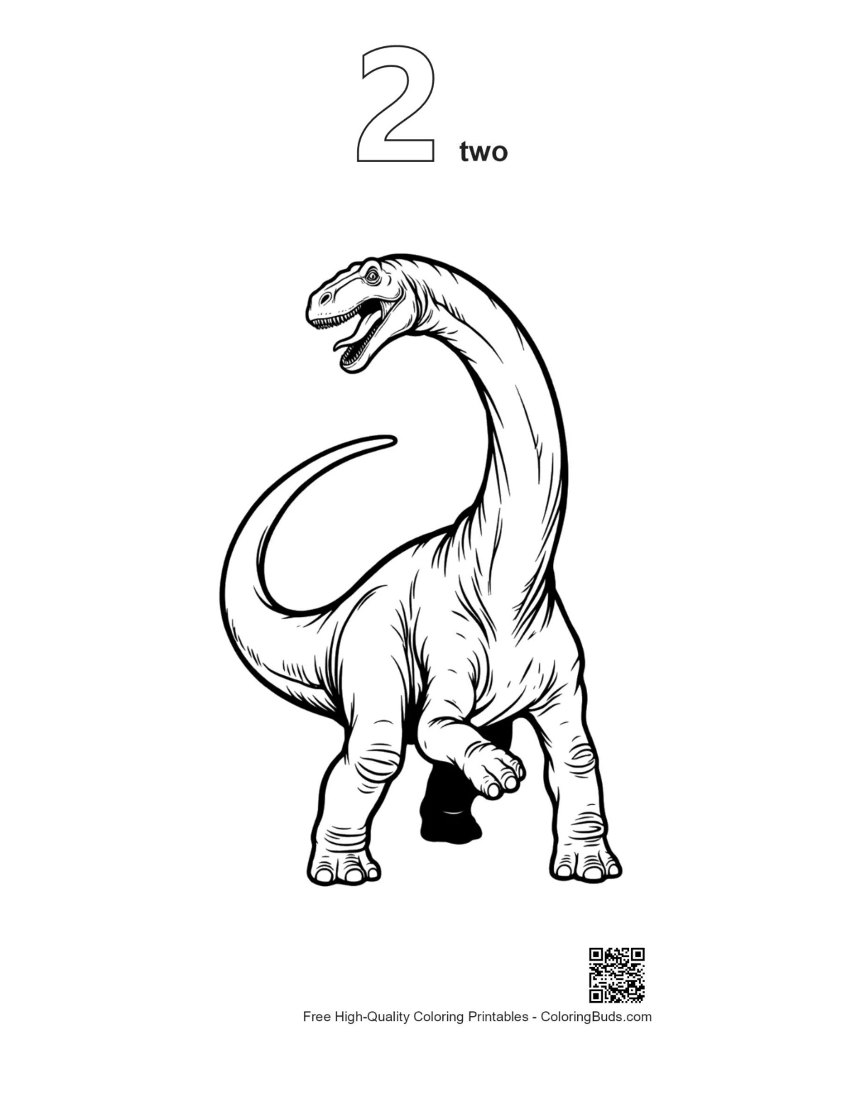 Diplodocus long neck outline printable version 2