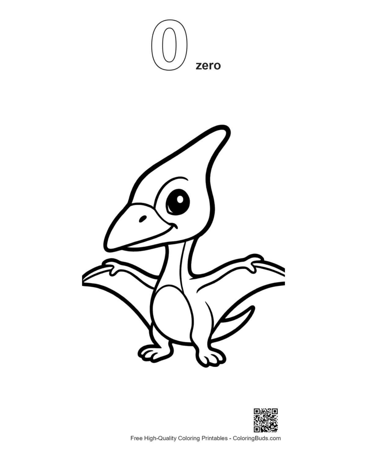 Pteranodon outline coloring page number 0