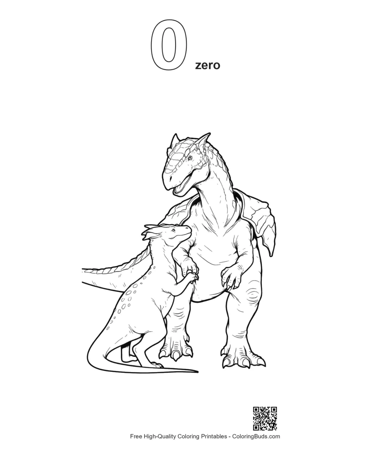 Outline Stegosaurus baby dino coloring page zero