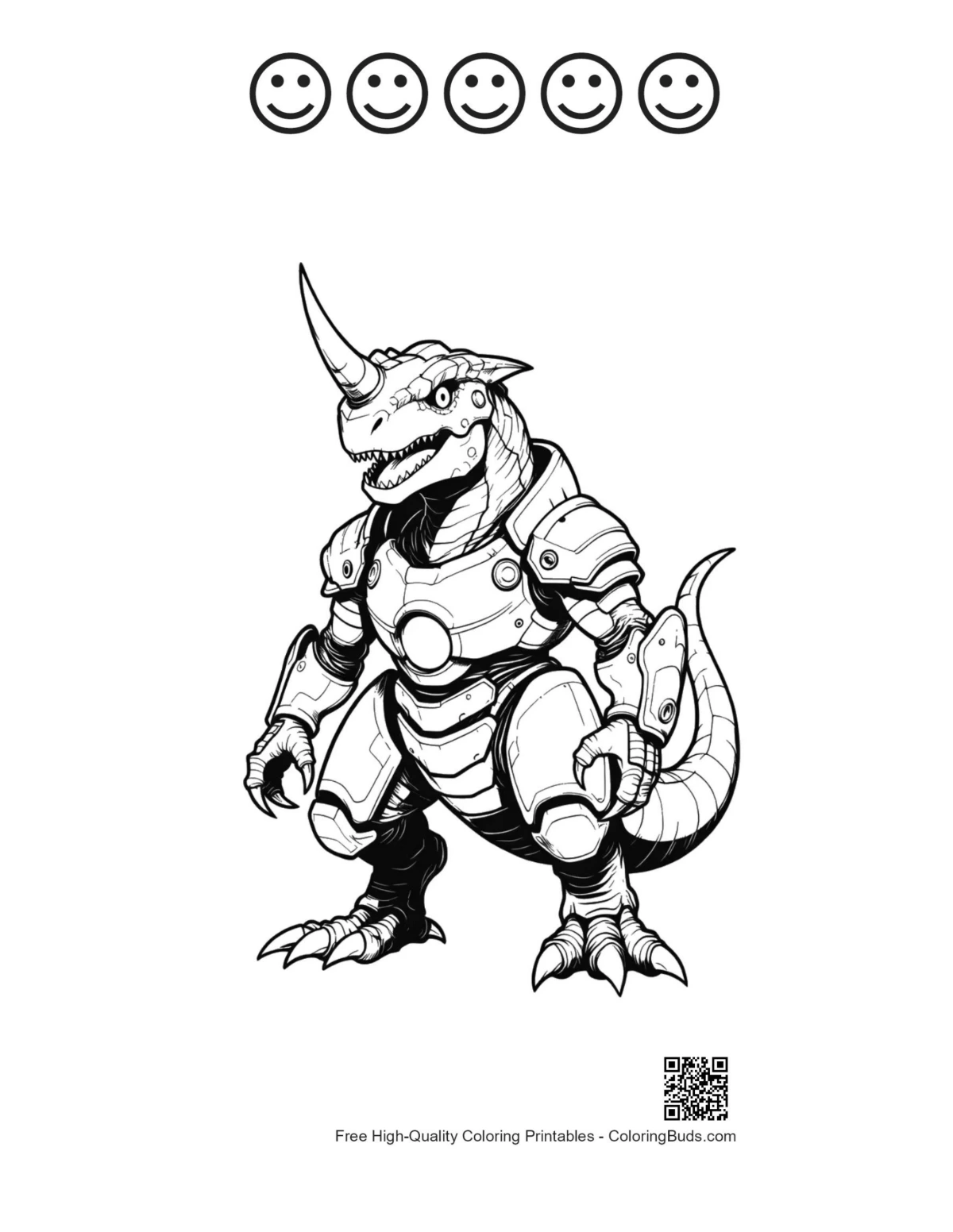 Stegosaurus coloring page with happy face outlines