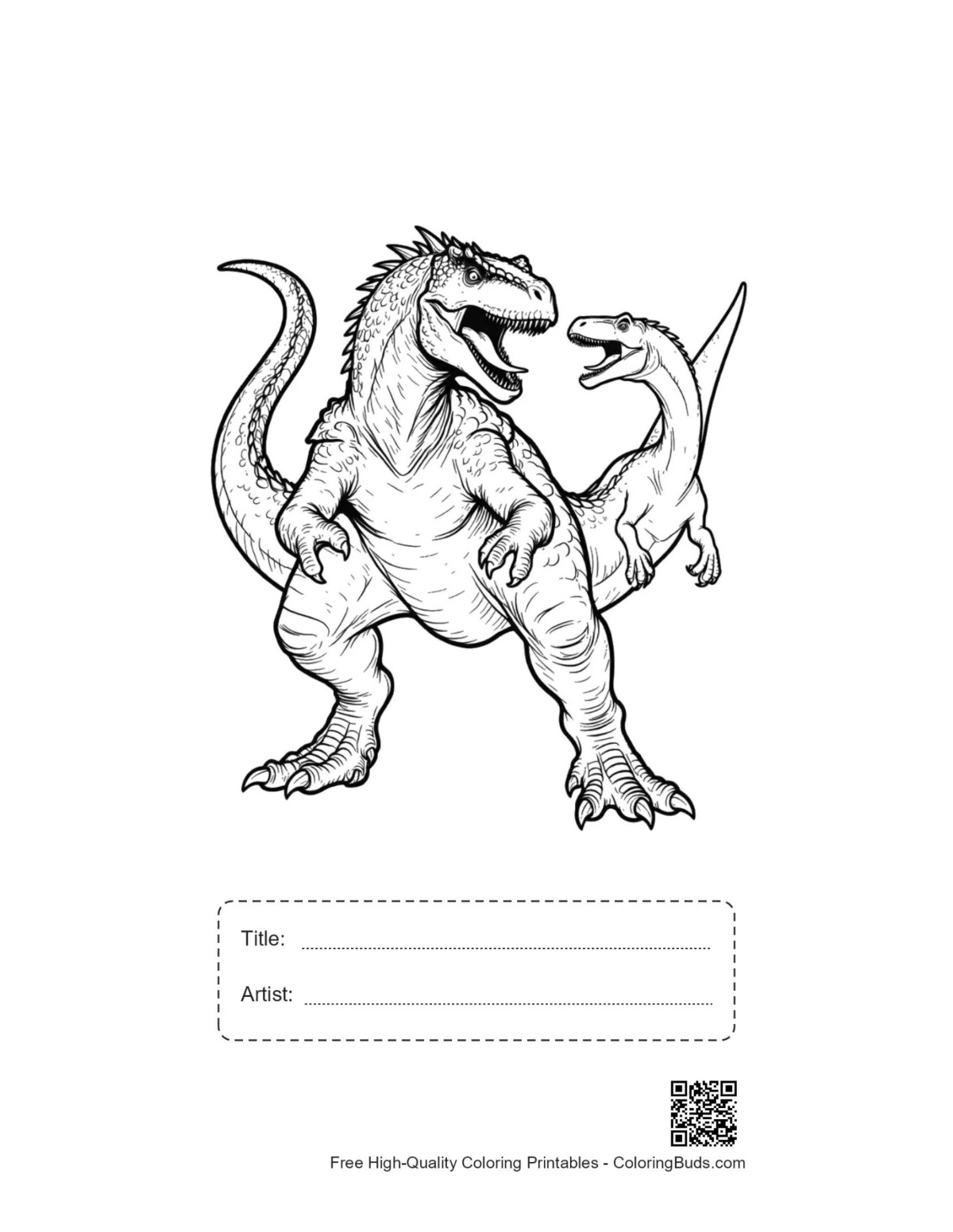 Armored Stegosaurus calf printable with title box