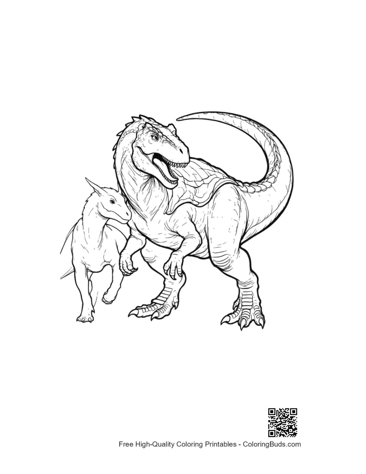 Majestic Stegosaurus protecting baby dino illustration