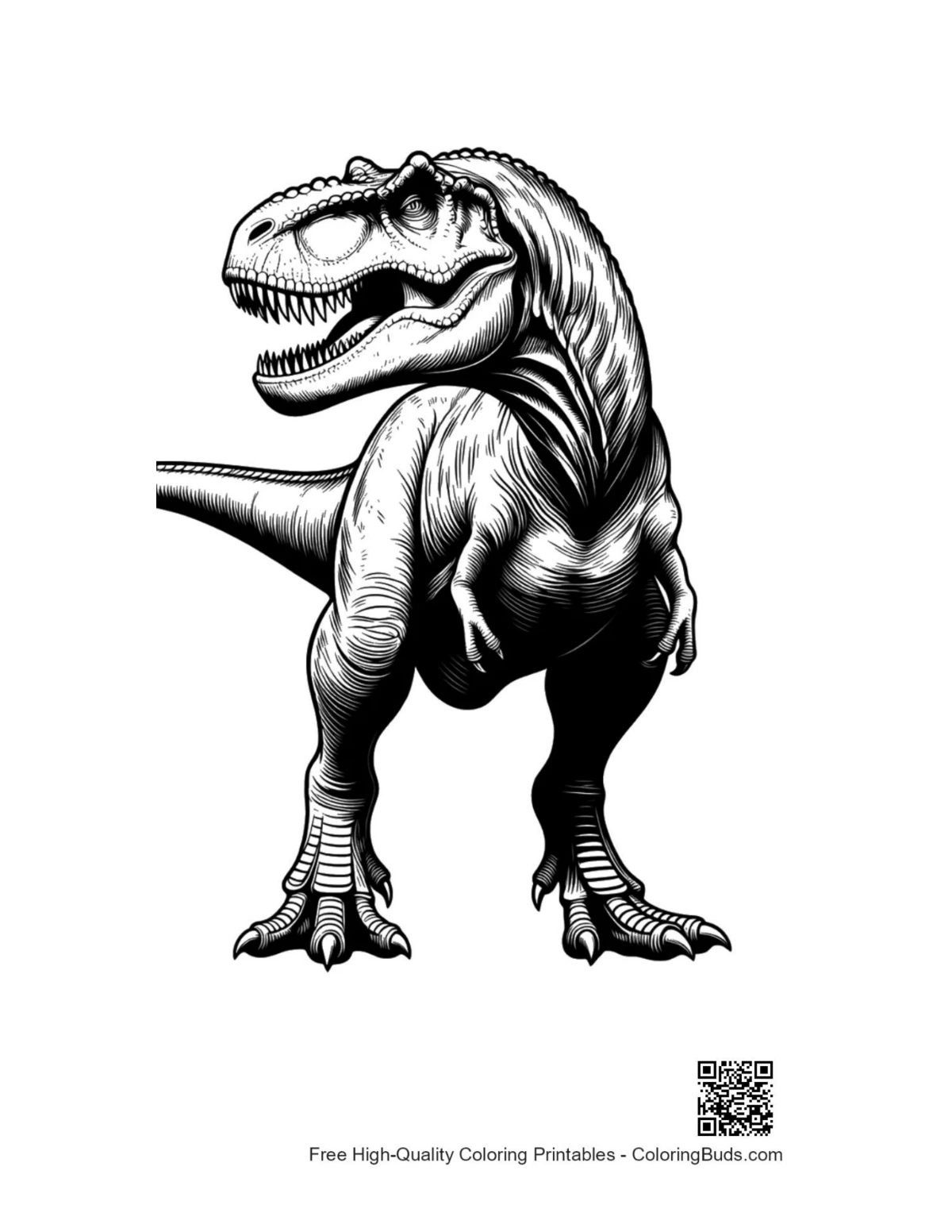 Fierce roaring T-Rex dinosaur illustration