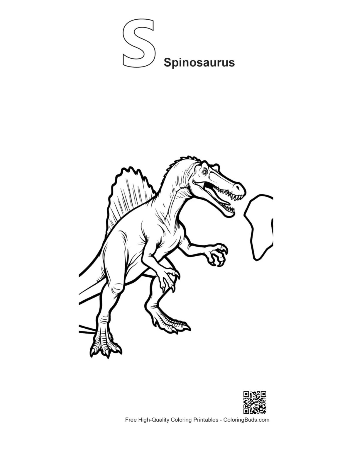 Spinosaurus attack T-Rex with alphabet S outline