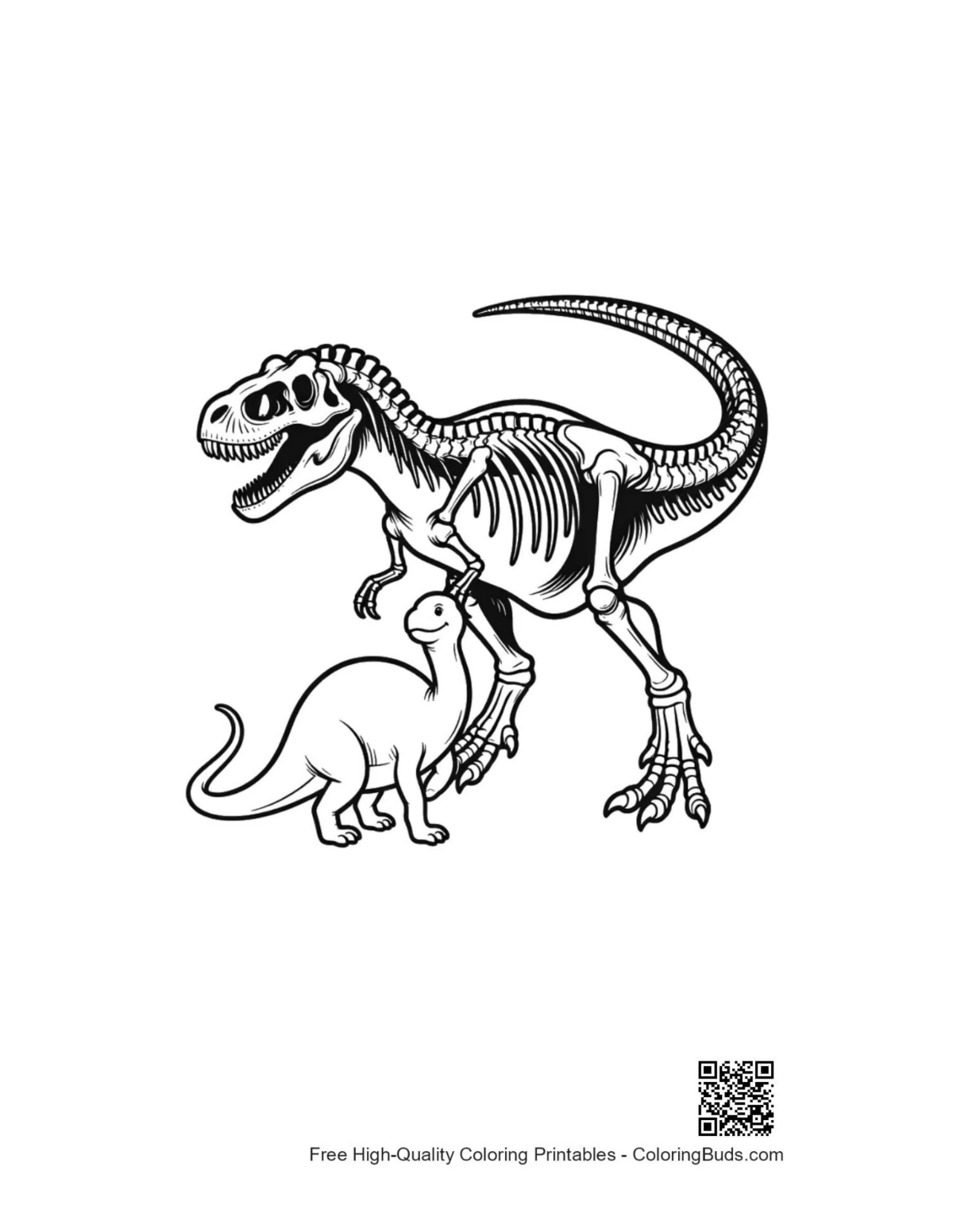 Squelette de T-Rex et de bébé dinosaure