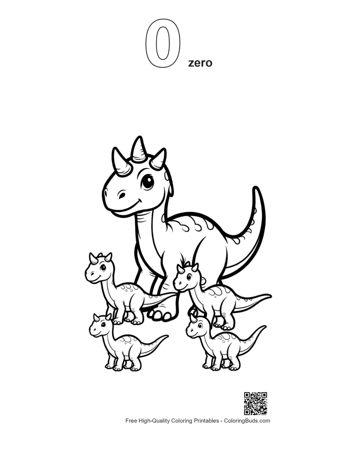Outline triceratops coloring page numbered 0