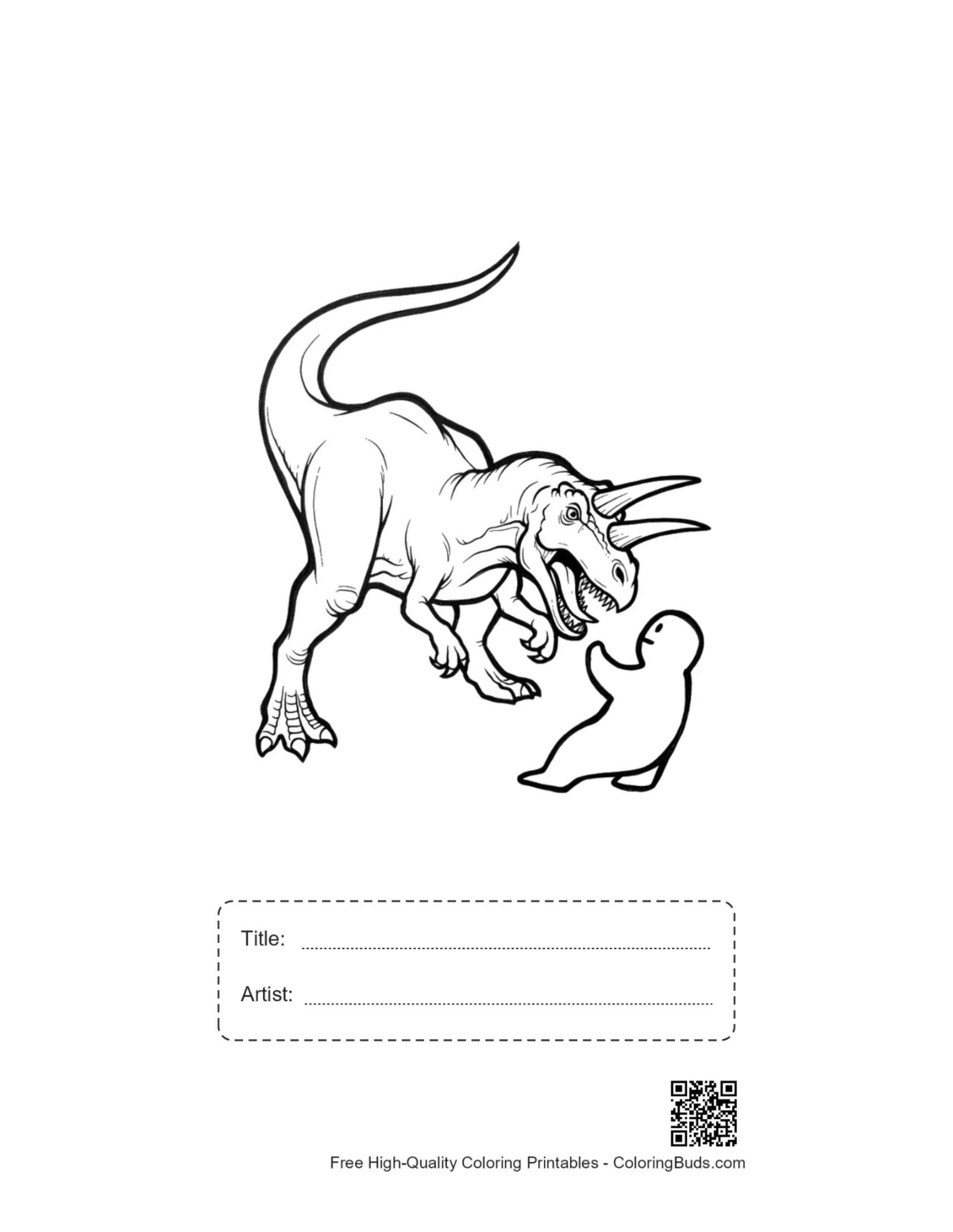 Triceratops printable with title box