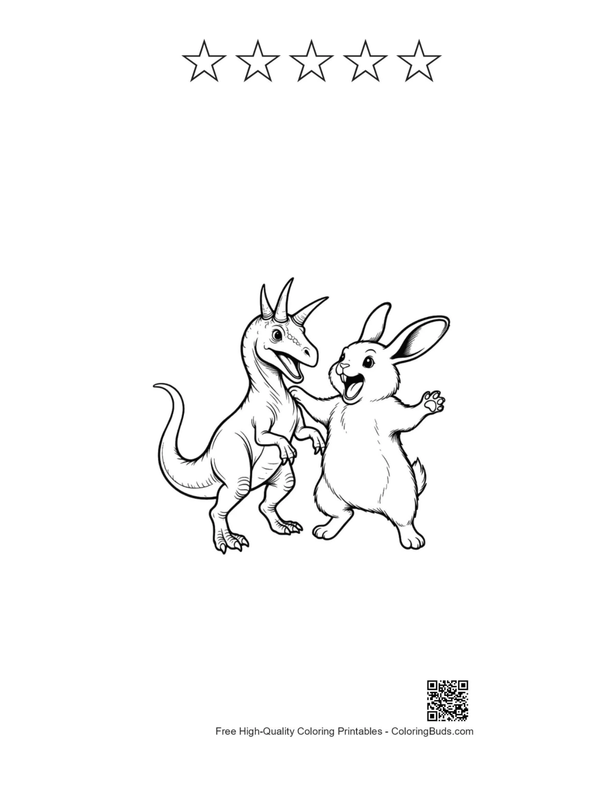 Triceratops bunny dance with 5 stars printable