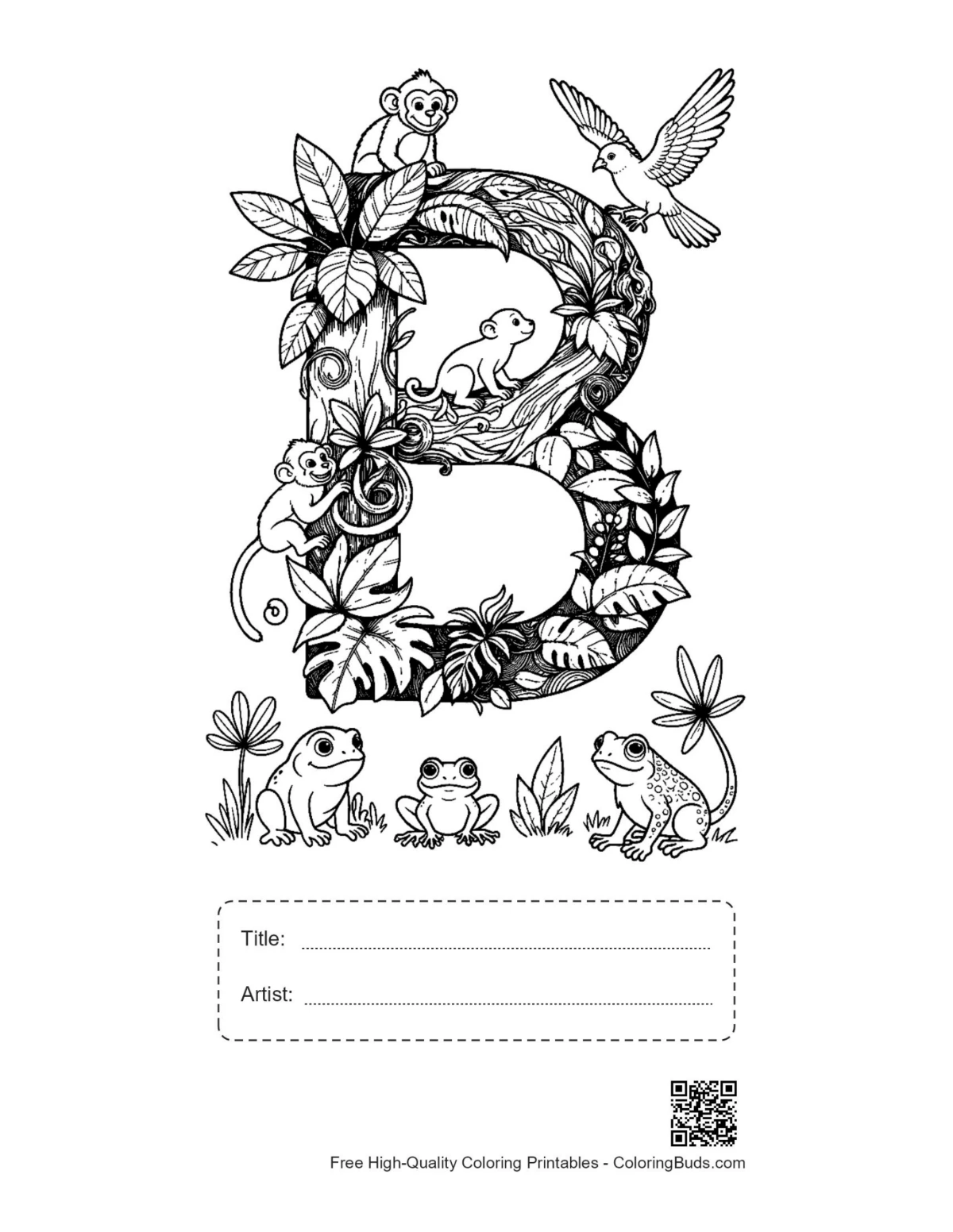 Letter A-Z printable with title artist box download